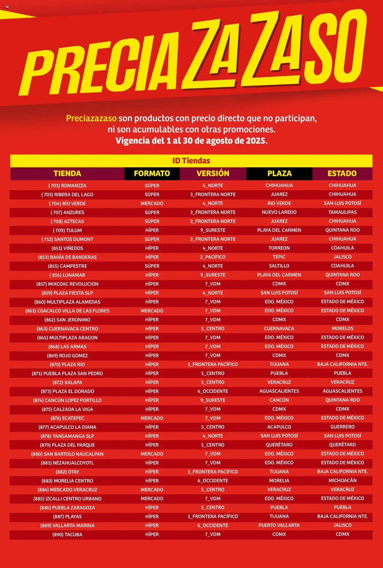 Nuevas ofertas de Soriana válidas en toda la República Mexicana desde el 01.08.2025. ¡Encuentra las mejores ofertas en Soriana - Catálogo Preciazazaso Mercado Nacional! | Página: 264 | Productos: Viga