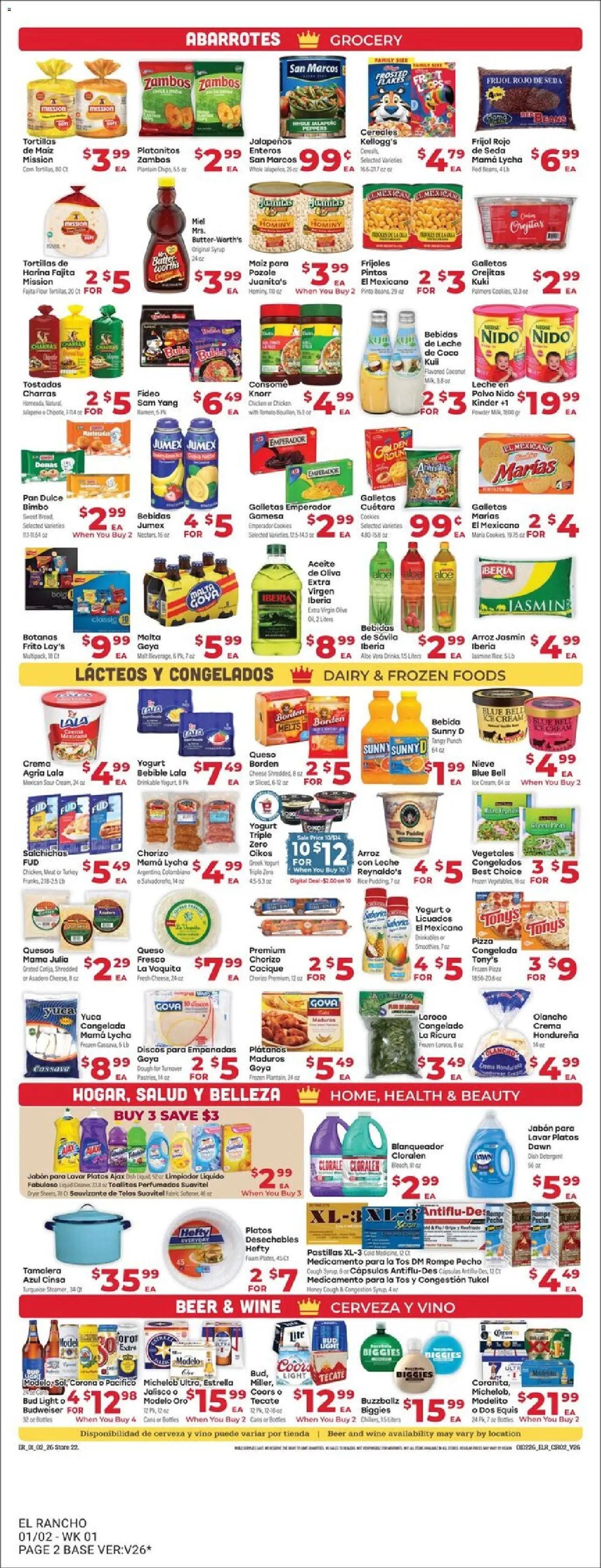 El Rancho Weekly Ad - valid from 02.01.2026 | Page: 2 | Products: Powder, Pizza, Rice, Ice cream