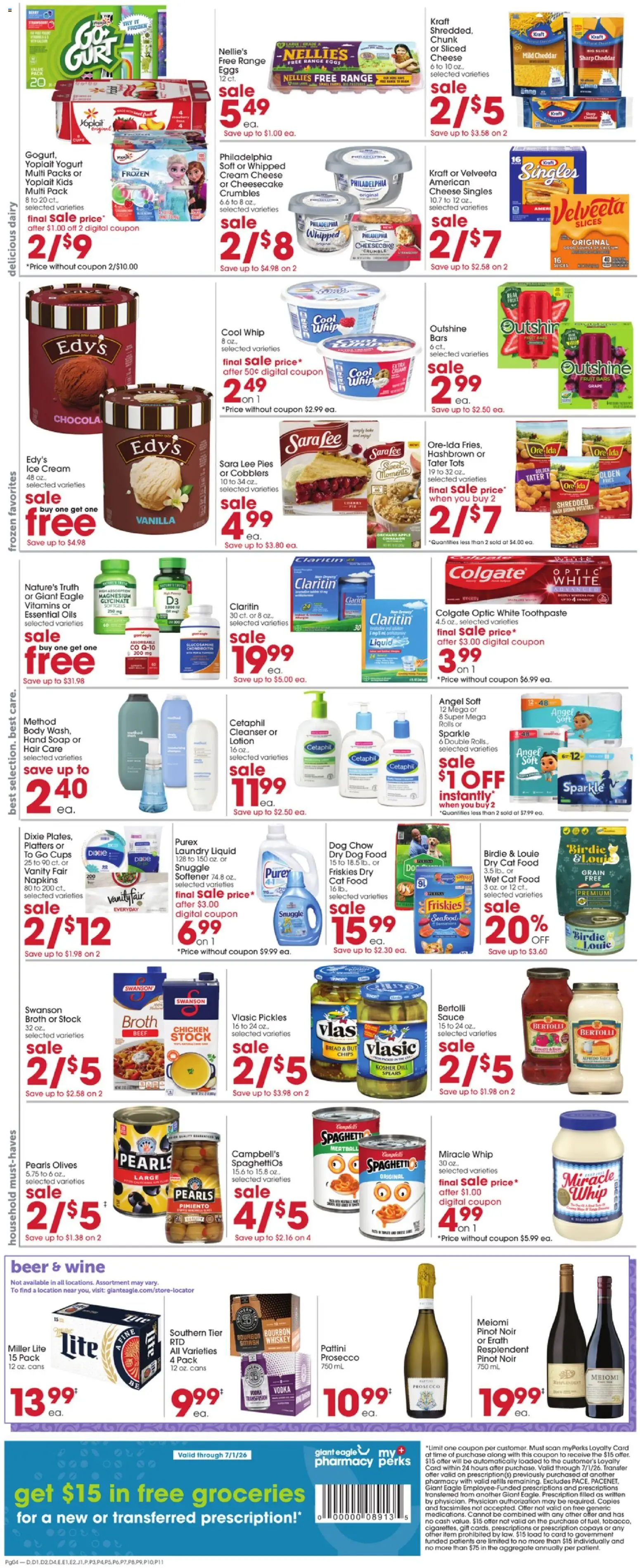 Giant Eagle Weekly Ad - valid from 02.04.2026 | Page: 4 | Products: Wine, Cream, Whiskey, Seafood