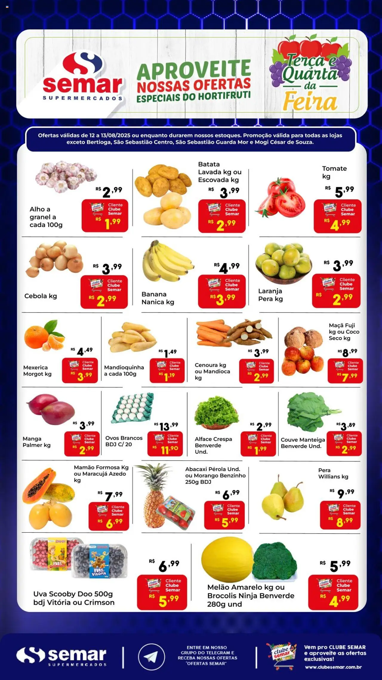 Semar Supermercado Folheto - válido de 12.08.2025 | Página: 3 | Produtos: Coco, Pera, Ovos, Alface
