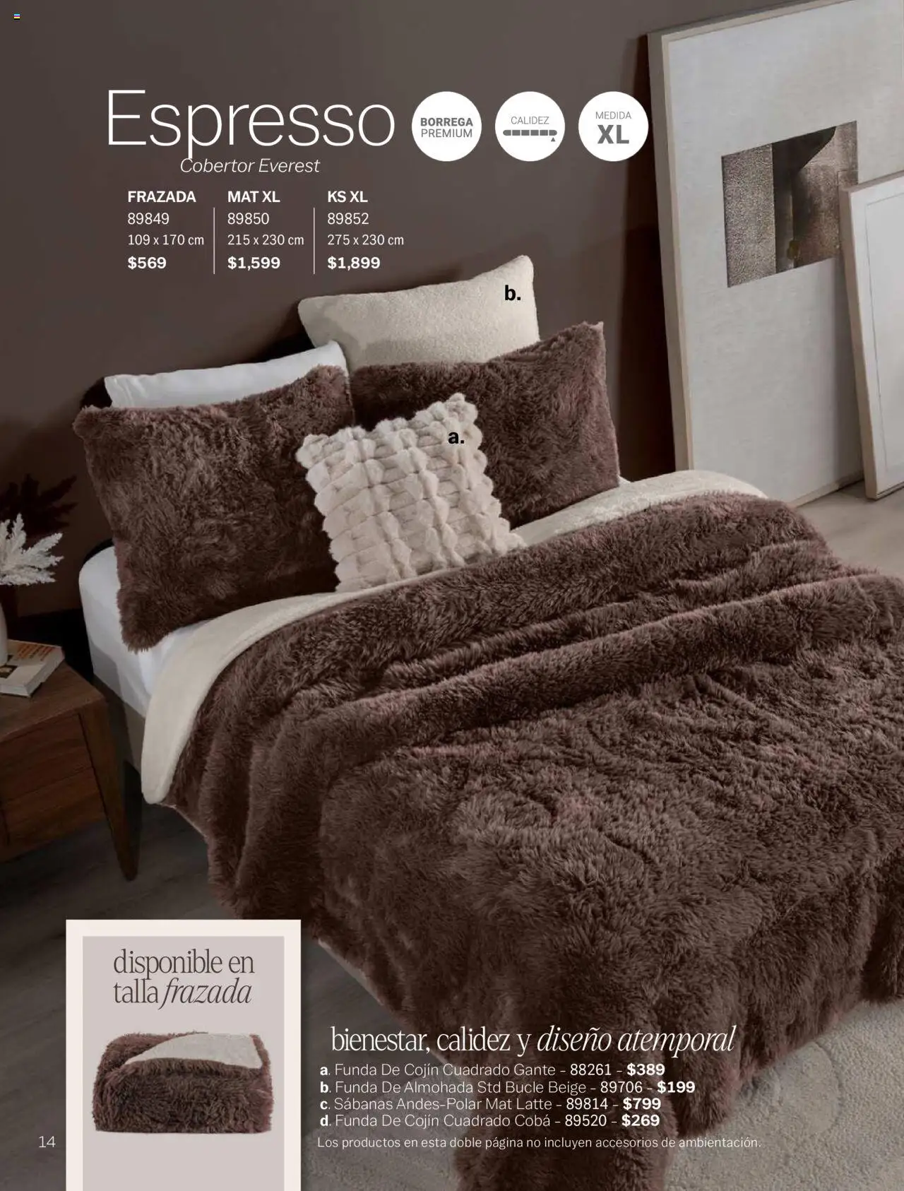 Nuevas ofertas de Vianney válidas en toda la República Mexicana desde el 15.08.2025. ¡Encuentra las mejores ofertas en Vianney - Catálogo Invierno! | Página: 16 | Productos: Cobertor, Funda de almohada, Almohada, Sabanas