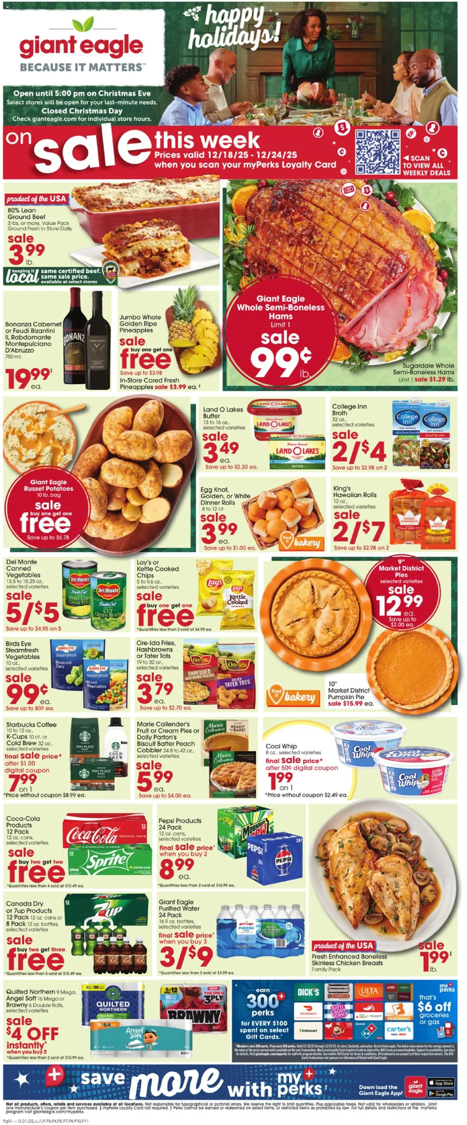 Giant Eagle Weekly Ad - valid from 18.12.2025 | Page: 1 | Products: Bath, Vegetables, Bag, Kettle
