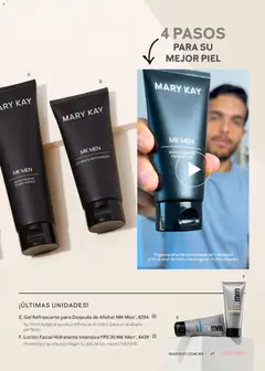 Vista previa de Loción Facial Hidratante Intensiva FPS 30 MK Men, Humecta y ayuda a proteger tu piel de los rayos UVA/UVB., nuevo folleto de la tienda, válido en México a partir del 01.03.2026 | Página: 47 | Productos: Loción
