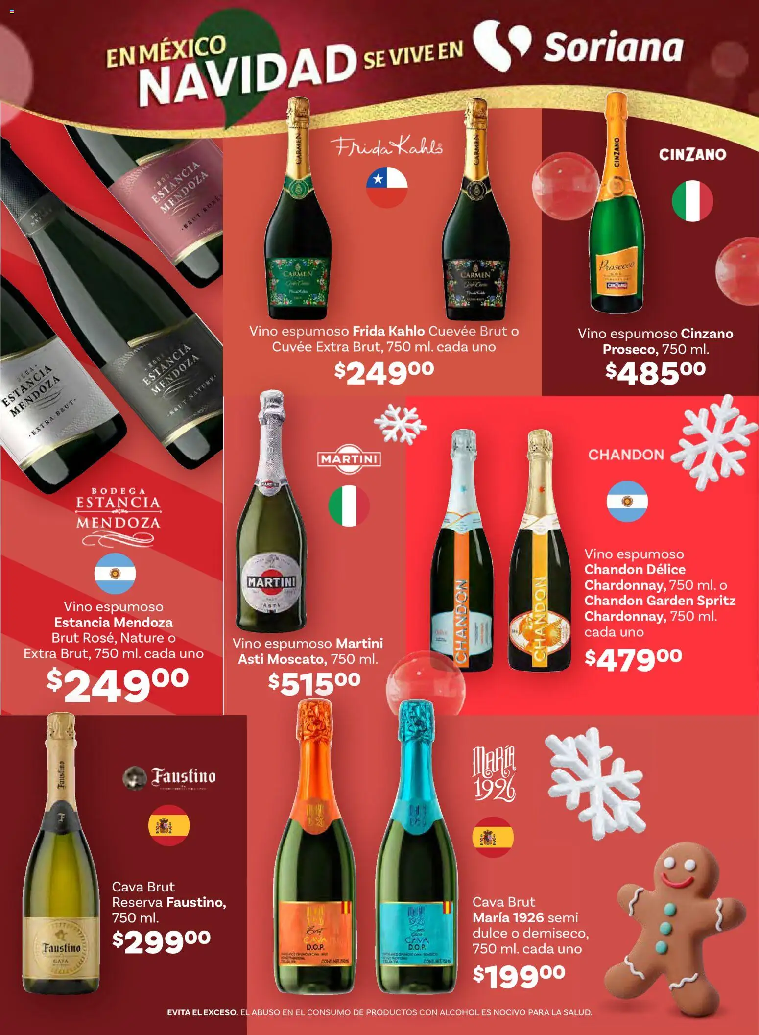 Nuevas ofertas de Soriana válidas en toda la República Mexicana desde el 11.12.2025. ¡Encuentra las mejores ofertas en Soriana - Preciazazaso Híper: Edo Mex, Gro, Hgo, Mor, Pue, Qto, Tlax, Ver! | Página: 47 | Productos: Cava, Vino