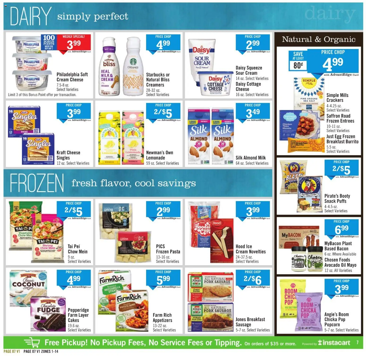 Price Chopper - Weekly Ad - valid from 19.04.2026 | Page: 7 | Products: Milk, Chocolate, Salt, Sausage