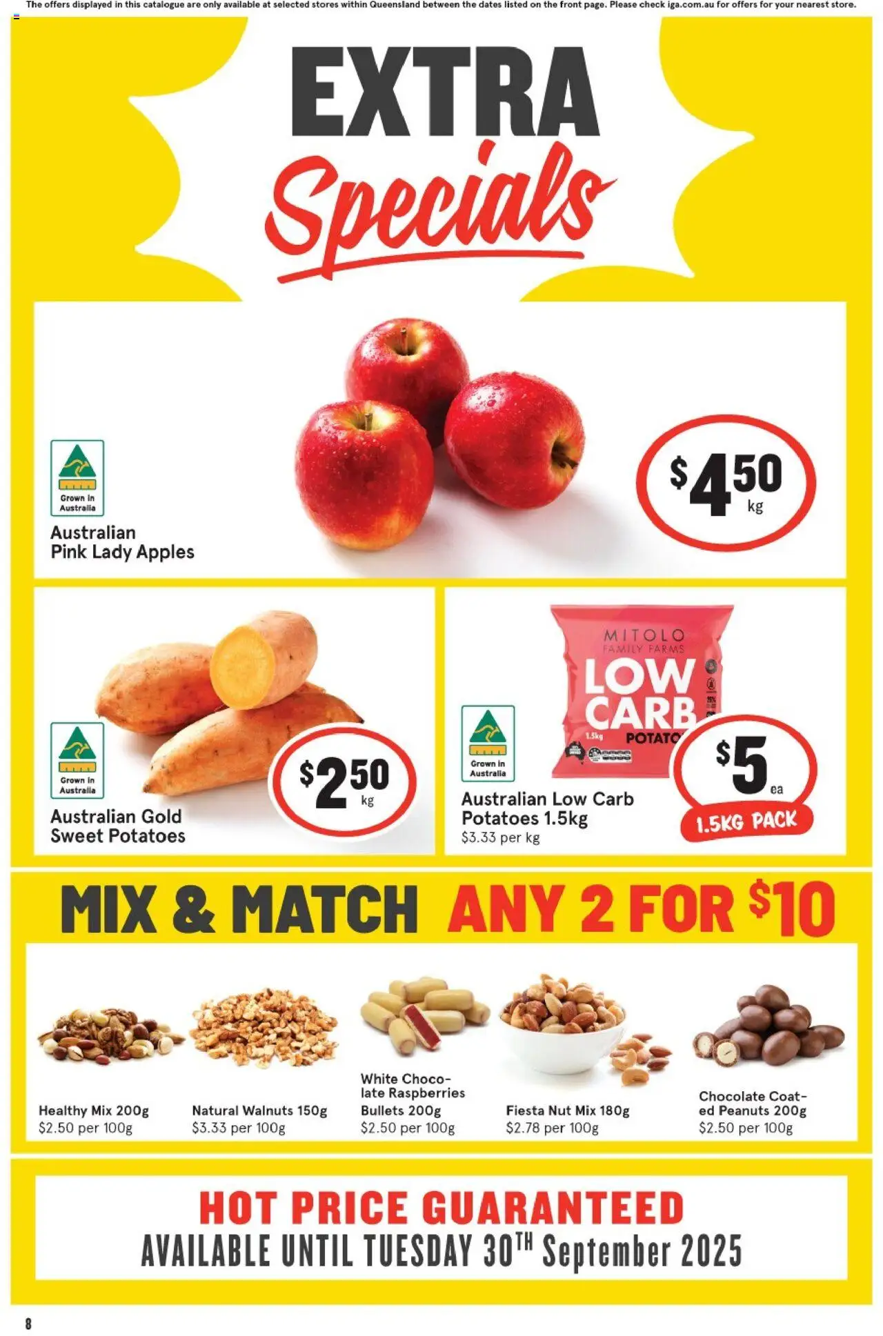 IGA catalogue - valid from 10.09.2025 | Page: 9 | Products: Chocolate, Apples, Potatoes, Coat