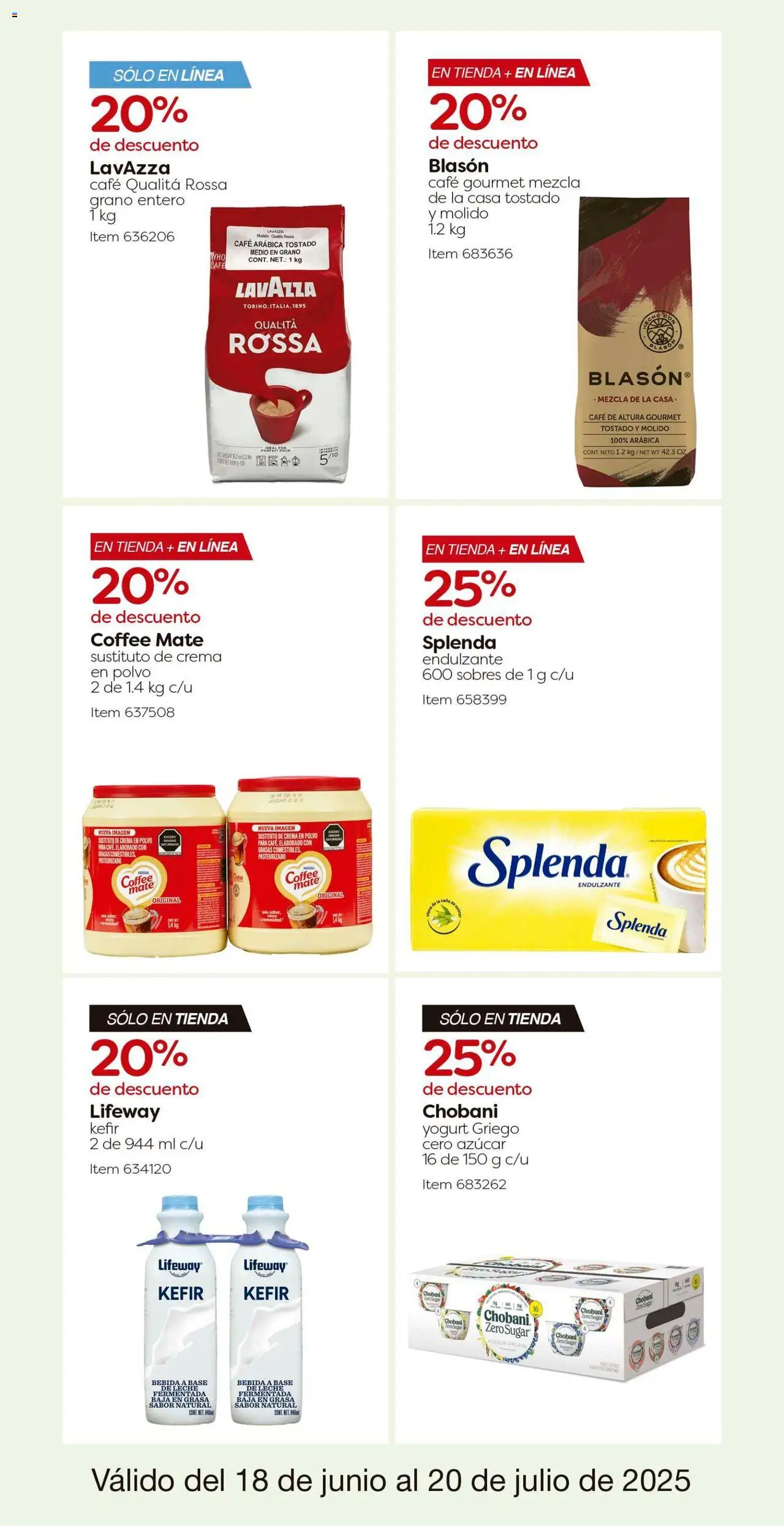Nuevas ofertas de Costco válidas en toda la República Mexicana desde el 18.06.2025. ¡Encuentra las mejores ofertas en Costco catálogo! | Página: 22 | Productos: Azúcar, Crema, Leche, Café