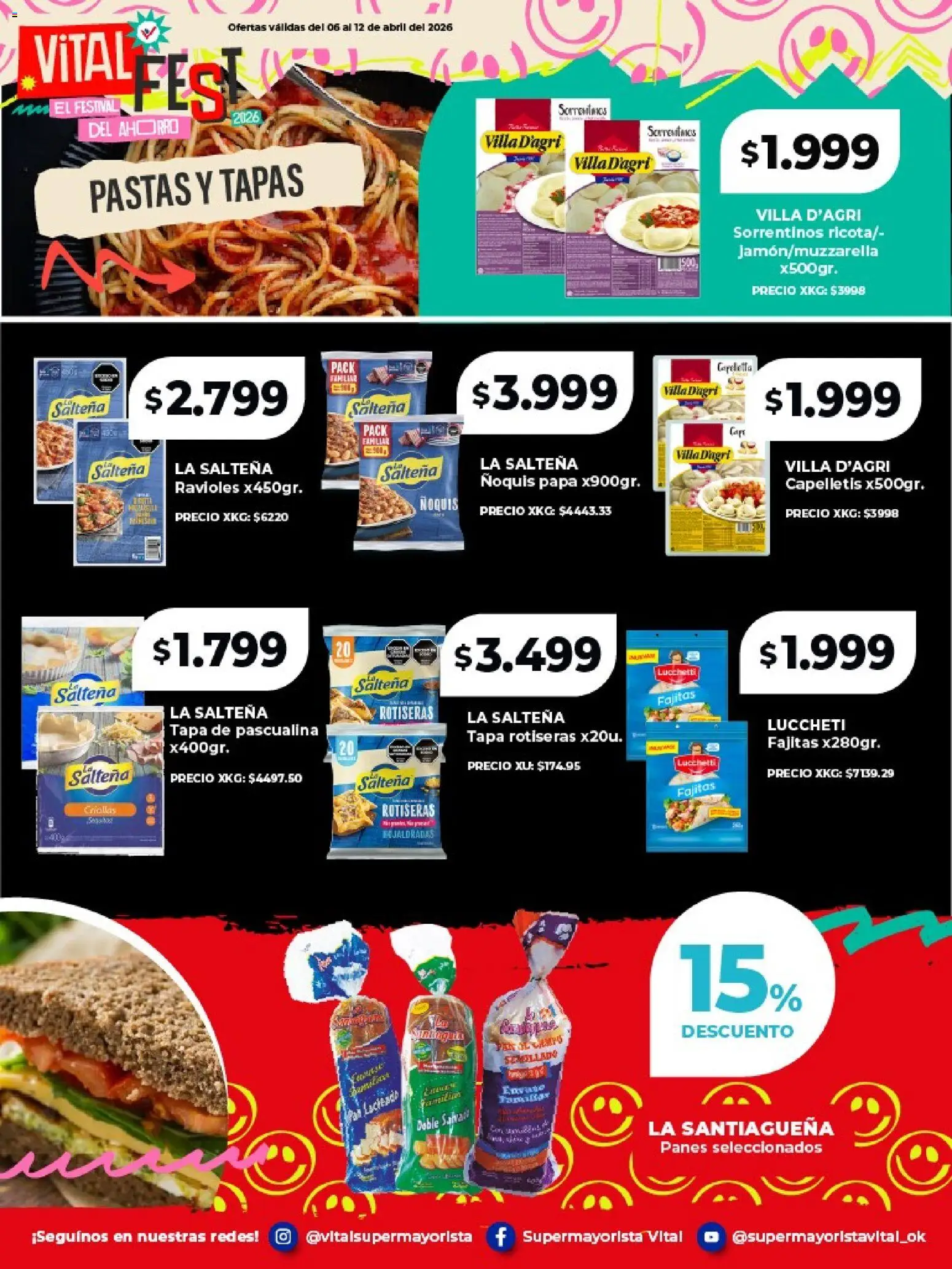 Vital - Especial de frescos │ válido desde el 06.04.2026 | Página: 4 | Productos: Papa, Pan, Ravioles, Ñoquis