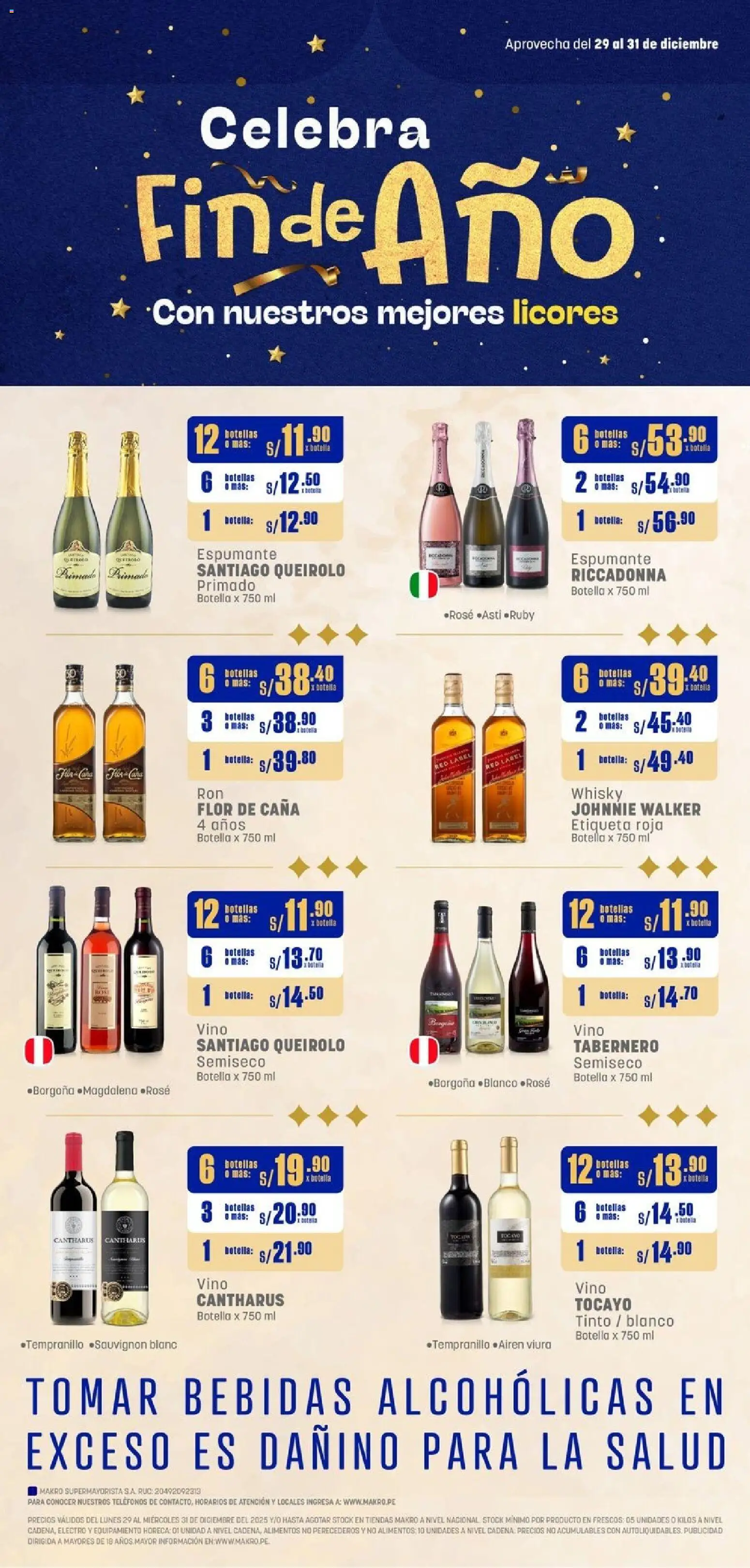 Catálogo Makro válido desde 29.12.2025 | Página: 1 | Productos: Vino, Whisky