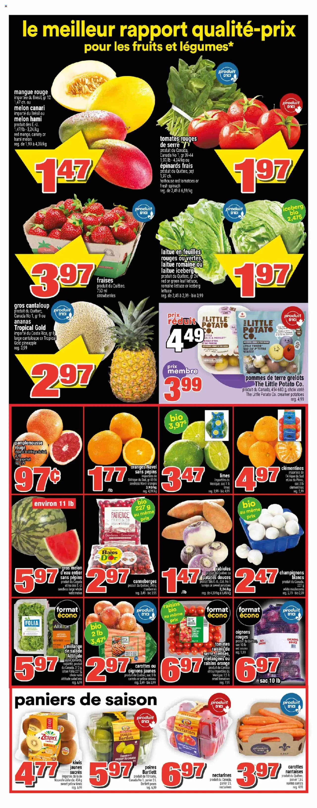 Super C flyer valid from 18.09.2025 | Page: 4 | Products: Pineapple, Strawberries, Potatoes, Oranges