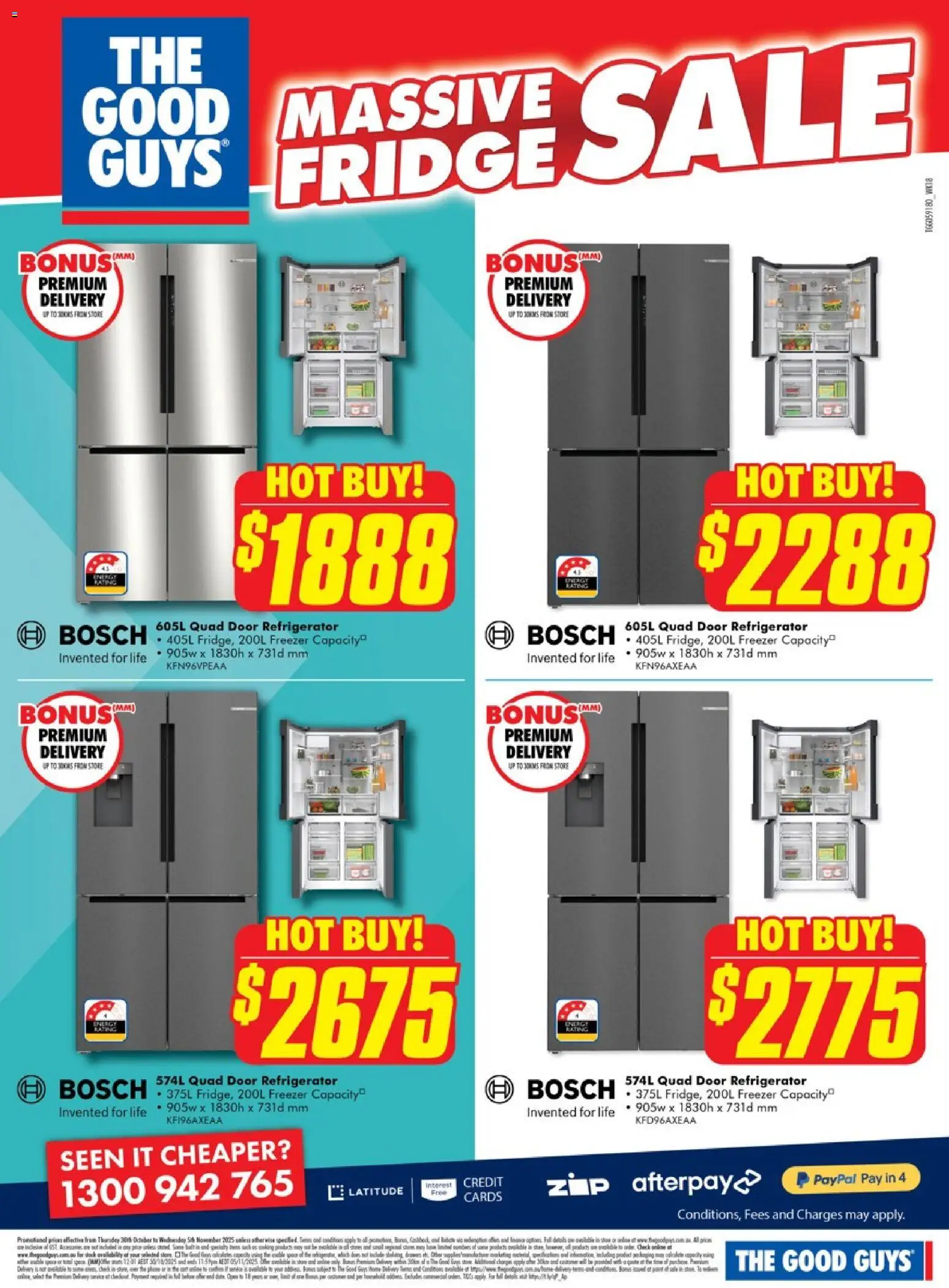 The Good Guys catalogue - valid from 29.10.2025 | Page: 8 | Products: Door, Fridge, Freezer, Refrigerator