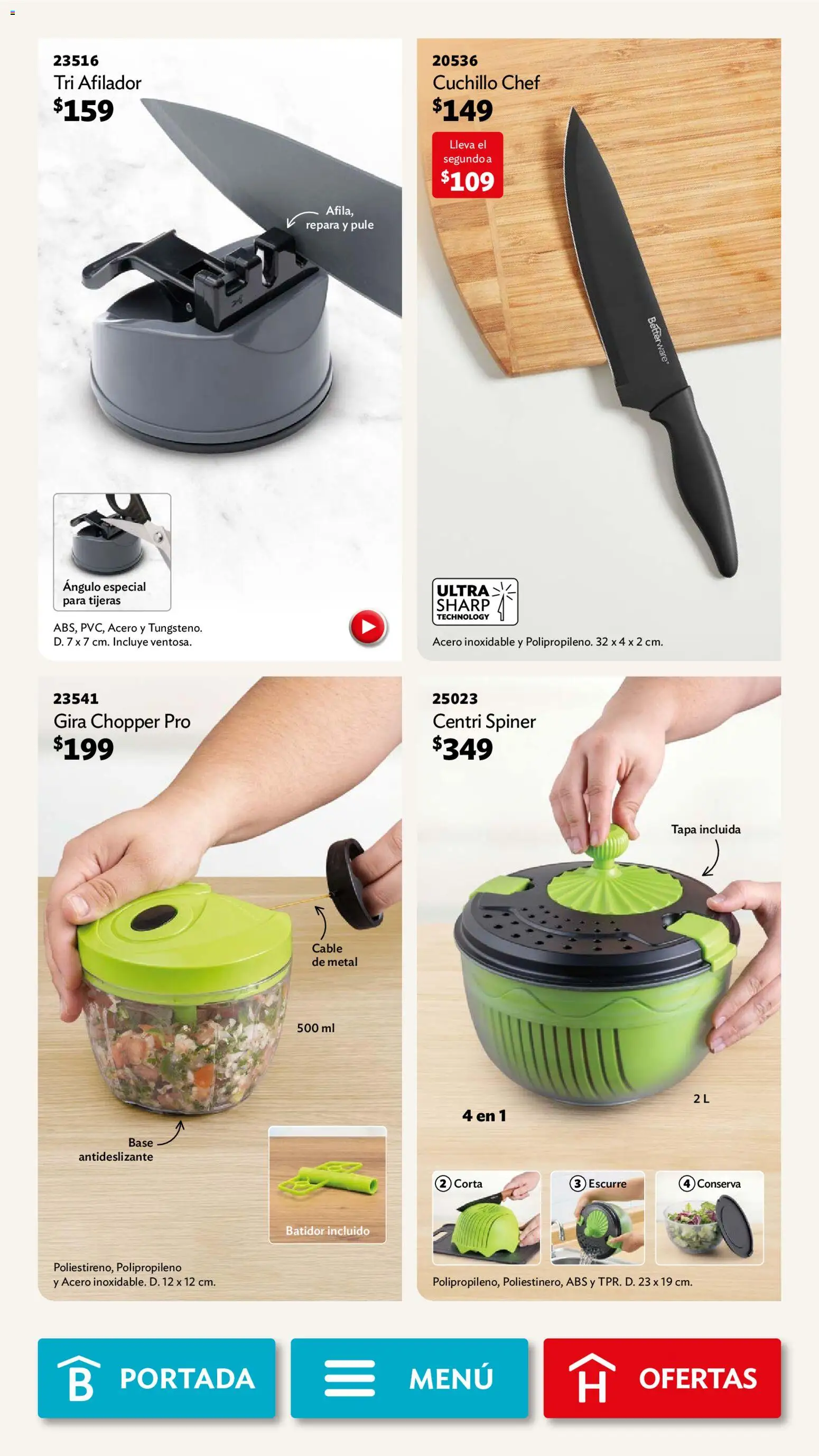 Nuevas ofertas de Betterware válidas en toda la República Mexicana desde el 01.12.2025. ¡Encuentra las mejores ofertas en Betterware campaña 12 2025! | Página: 48 | Productos: Cable, Batidor, Cuchillo
