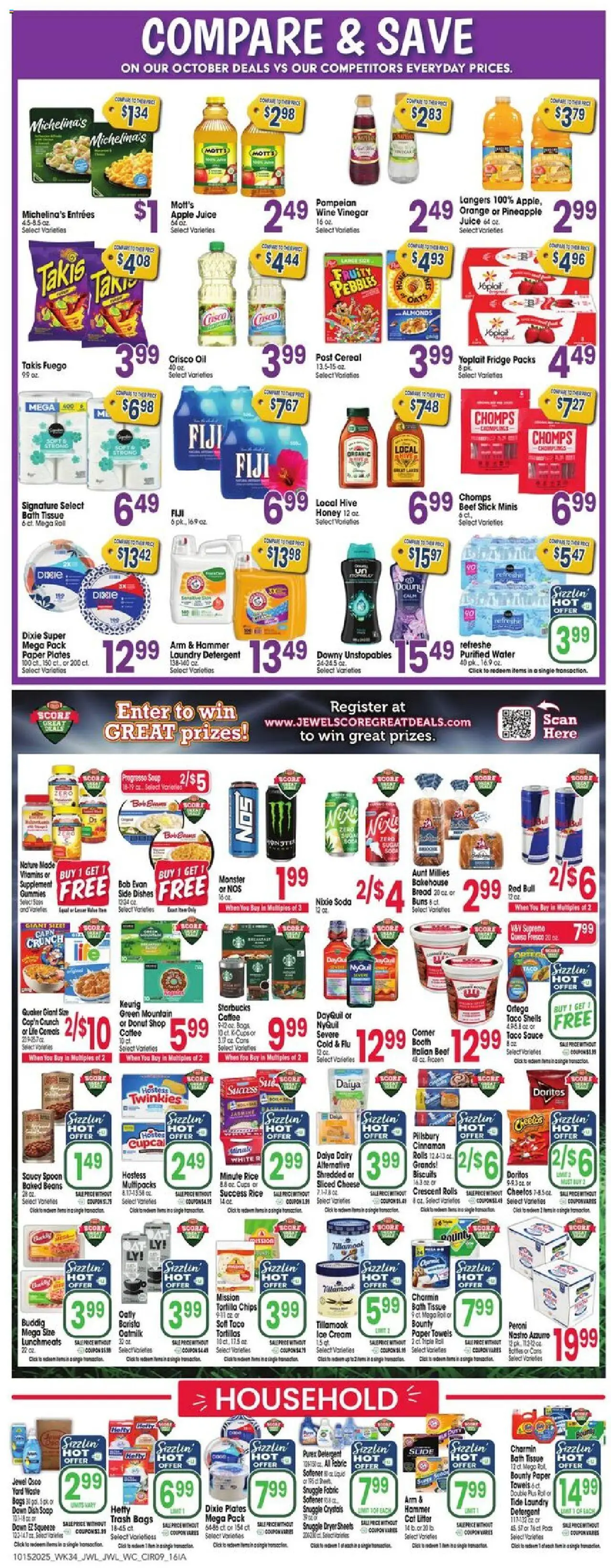 Jewel Osco Weekly Ad - IA - valid from 15.10.2025 | Page: 9 | Products: Cereals, Ice cream, Sauce, Dryer