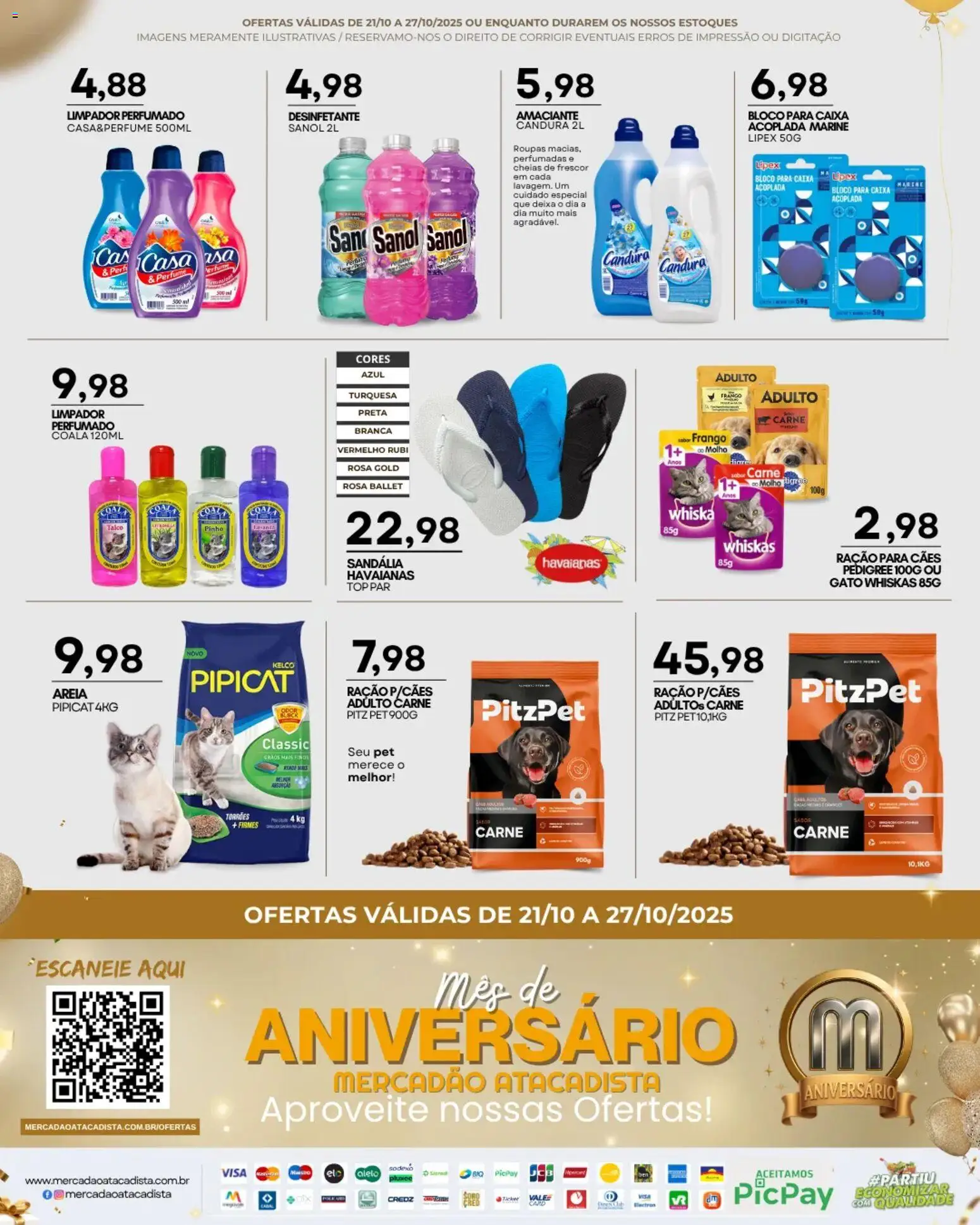 Mercadão Atacadista Folheto - válido de 21.10.2025 | Página: 12 | Produtos: Carne, Roupas, Amaciante, Desinfetante