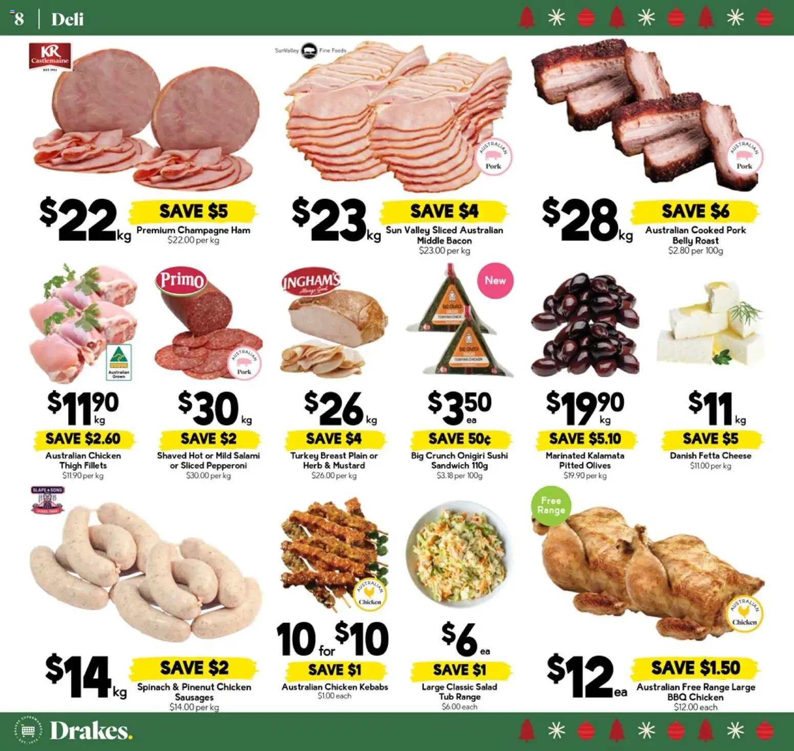 Drakes catalogue - valid from 26.11.2025 | Page: 8 | Products: Herb, Cheese, Salami, Salad