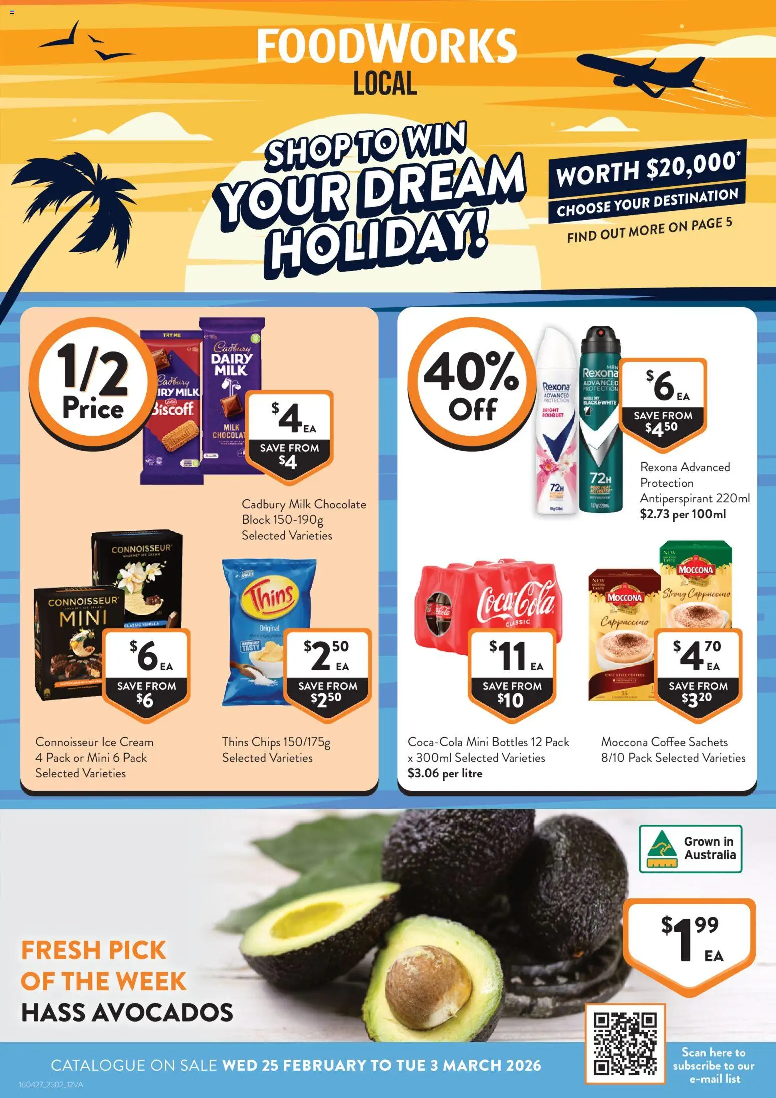 Foodworks catalogue - valid from 25.02.2026 | Page: 1 | Products: Chocolate, Chips, Ice cream, Moccona