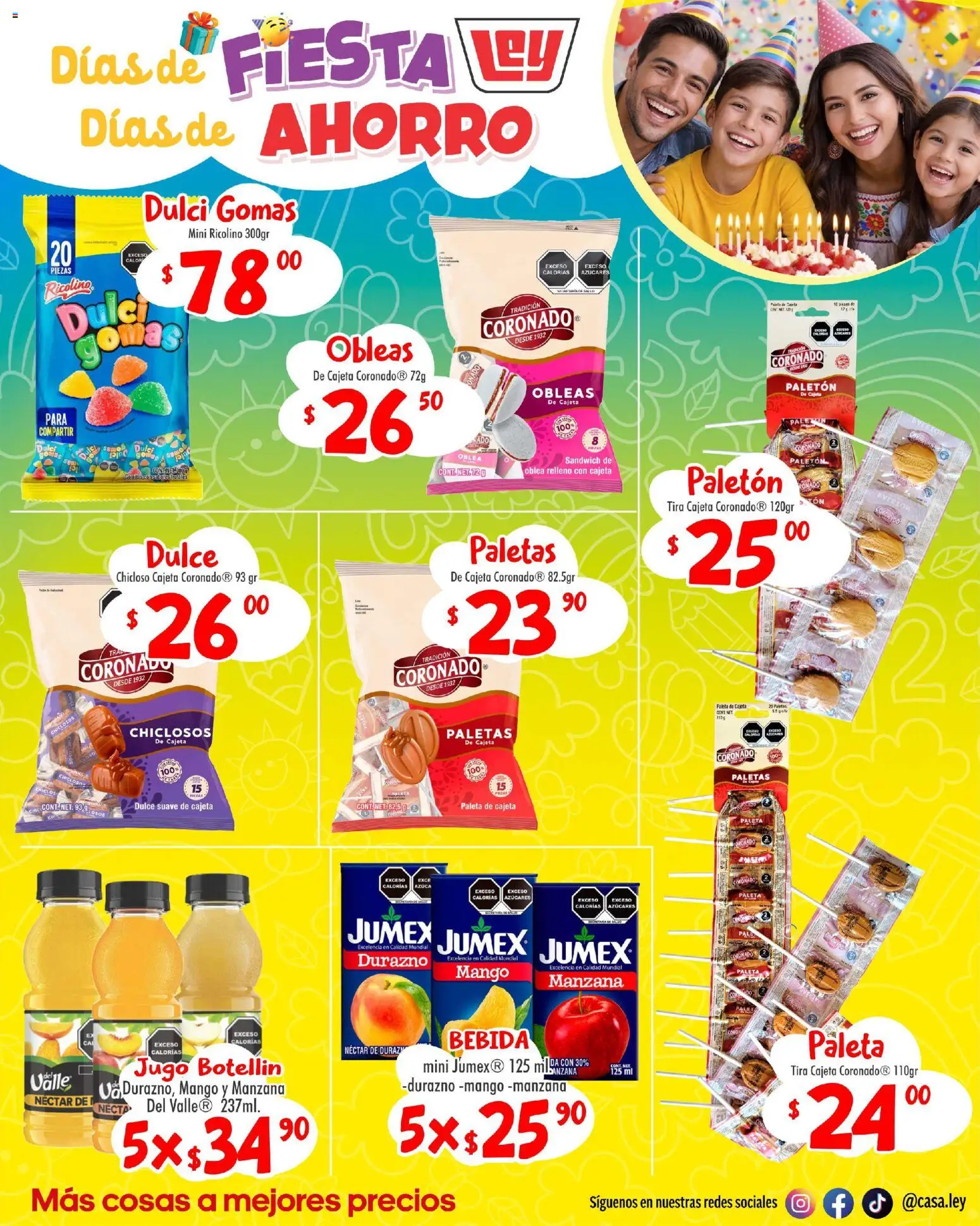 Nuevas ofertas de Casa Ley válidas en toda la República Mexicana desde el 26.04.2026. ¡Encuentra las mejores ofertas en Casa Ley folleto Interior suple Dia del Niño! | Página: 6 | Productos: Paleta, Manzana, Mango, Jugo