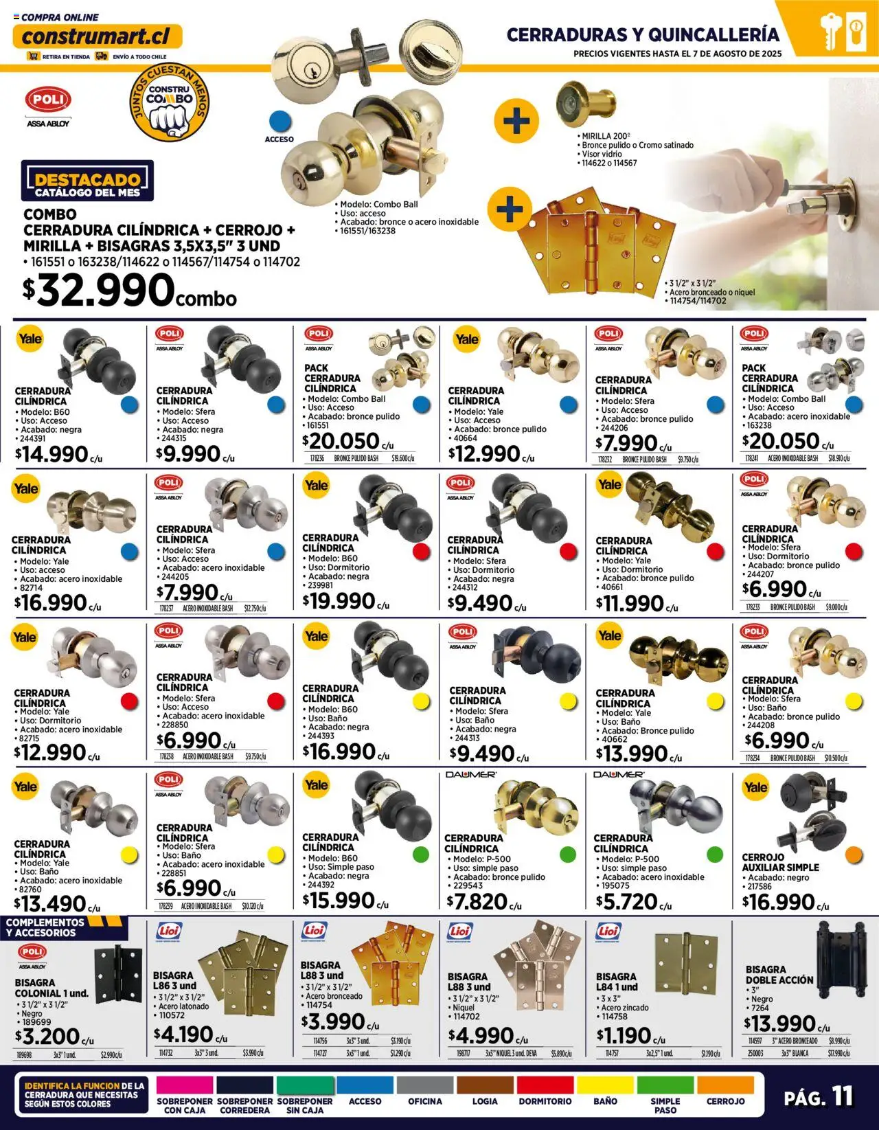 Construmart ofertas  │ válido desde el 01.08.2025 | Página: 11 | Productos: Caja, Baño, Cerradura, Bisagra