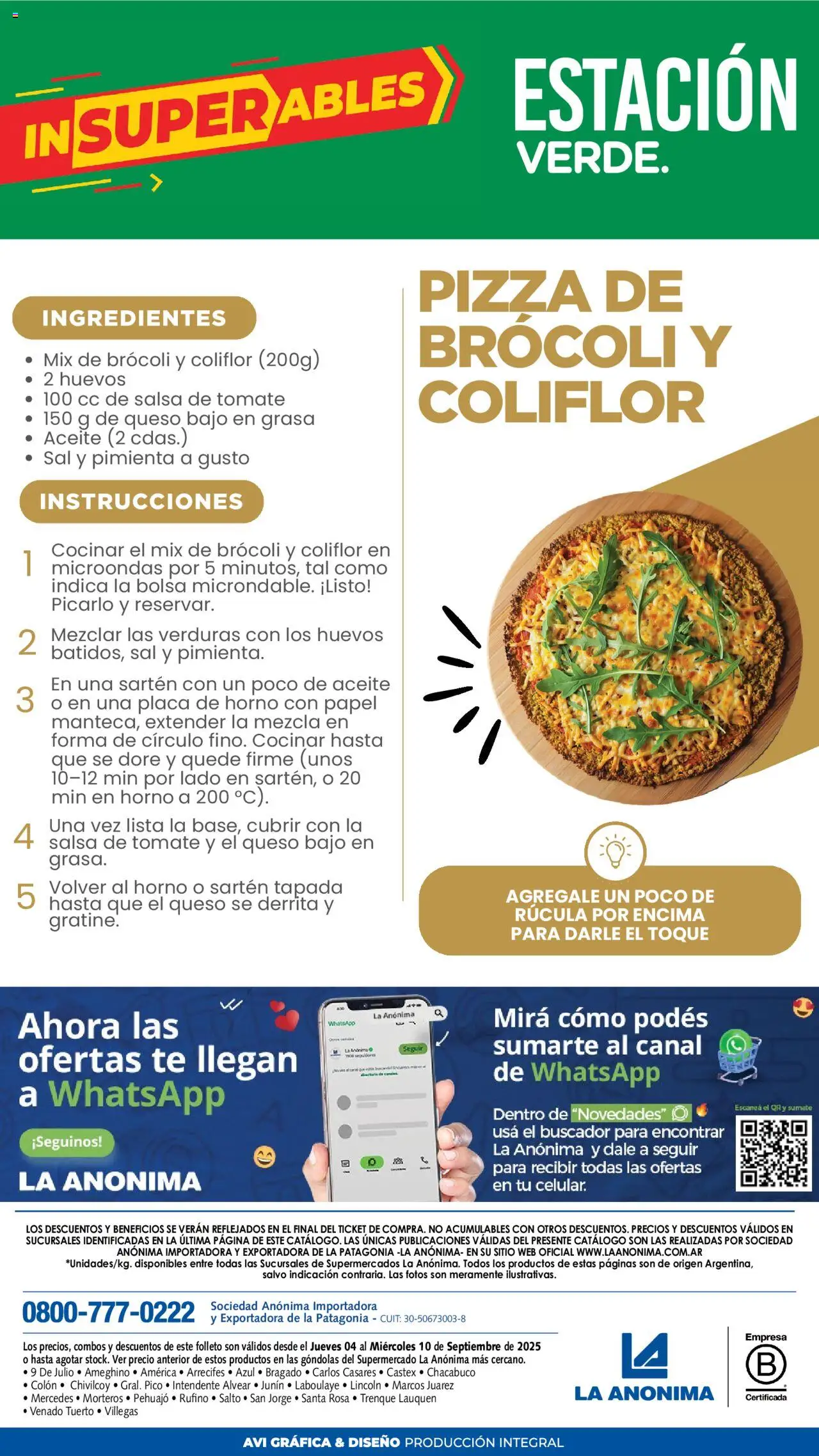 La Anonima catálogo │ válido desde el 04.09.2025 | Página: 9 | Productos: Sartén, Brocoli, Huevos, Té