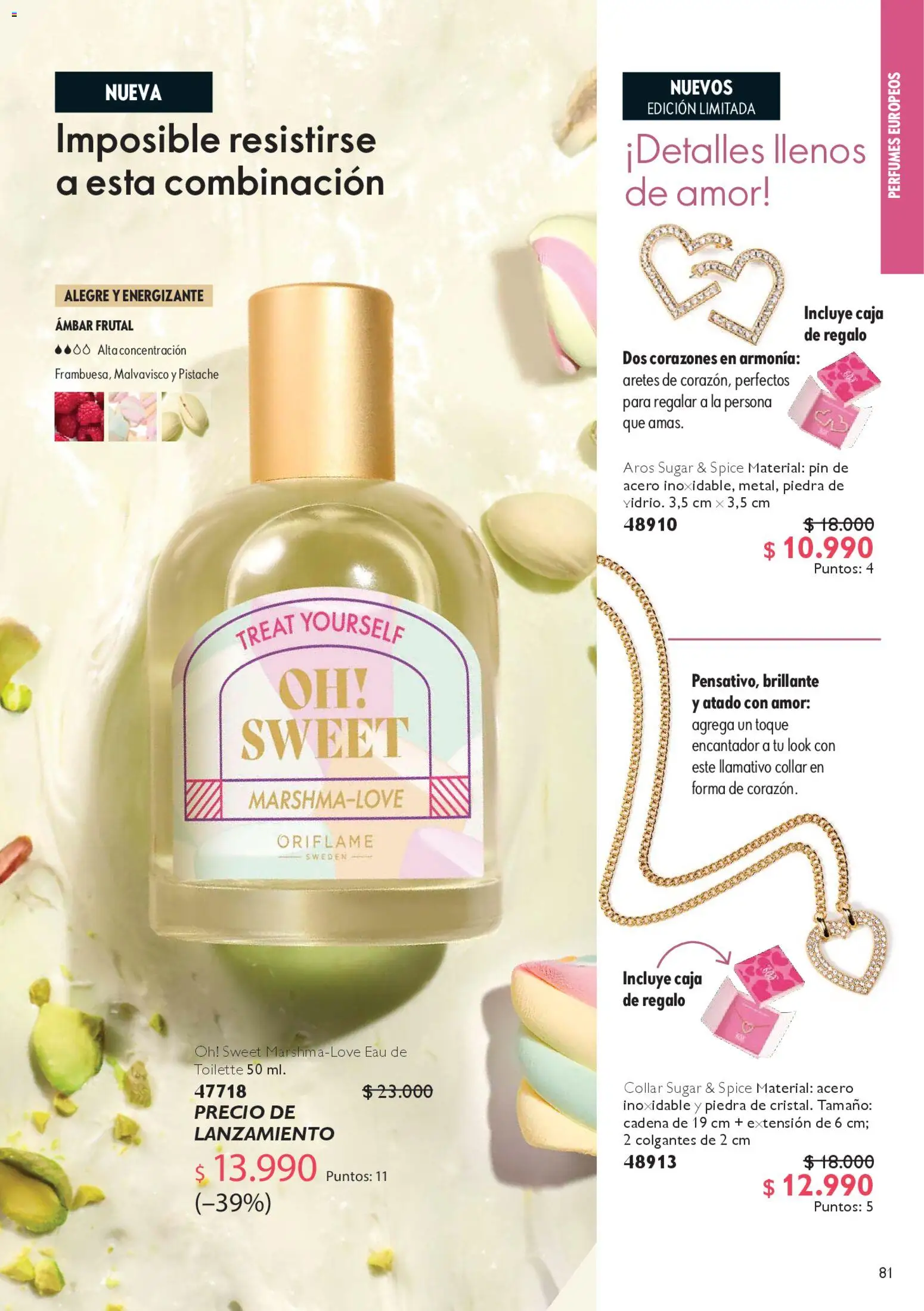 Oriflame catálogo │ válido desde el 14.02.2026 | Página: 81 | Productos: Caja, Collar, Eau de toilette, Colgantes