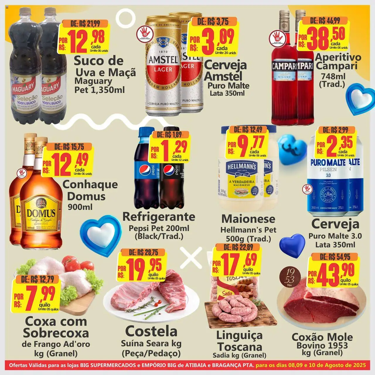 Big Supermercados Folheto - válido de 08.08.2025 | Página: 4 | Produtos: Cerveja, Refrigerante, Frango, Maionese