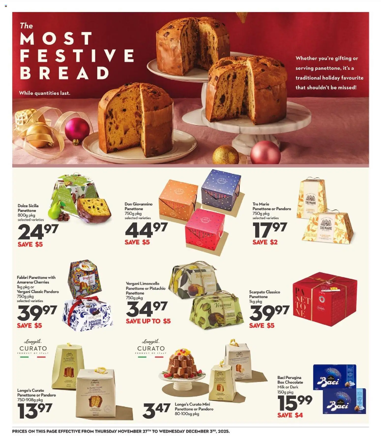 Longo's flyer valid from 27.11.2025 | Page: 14 | Products: Box, Milk, Bread, Chocolate