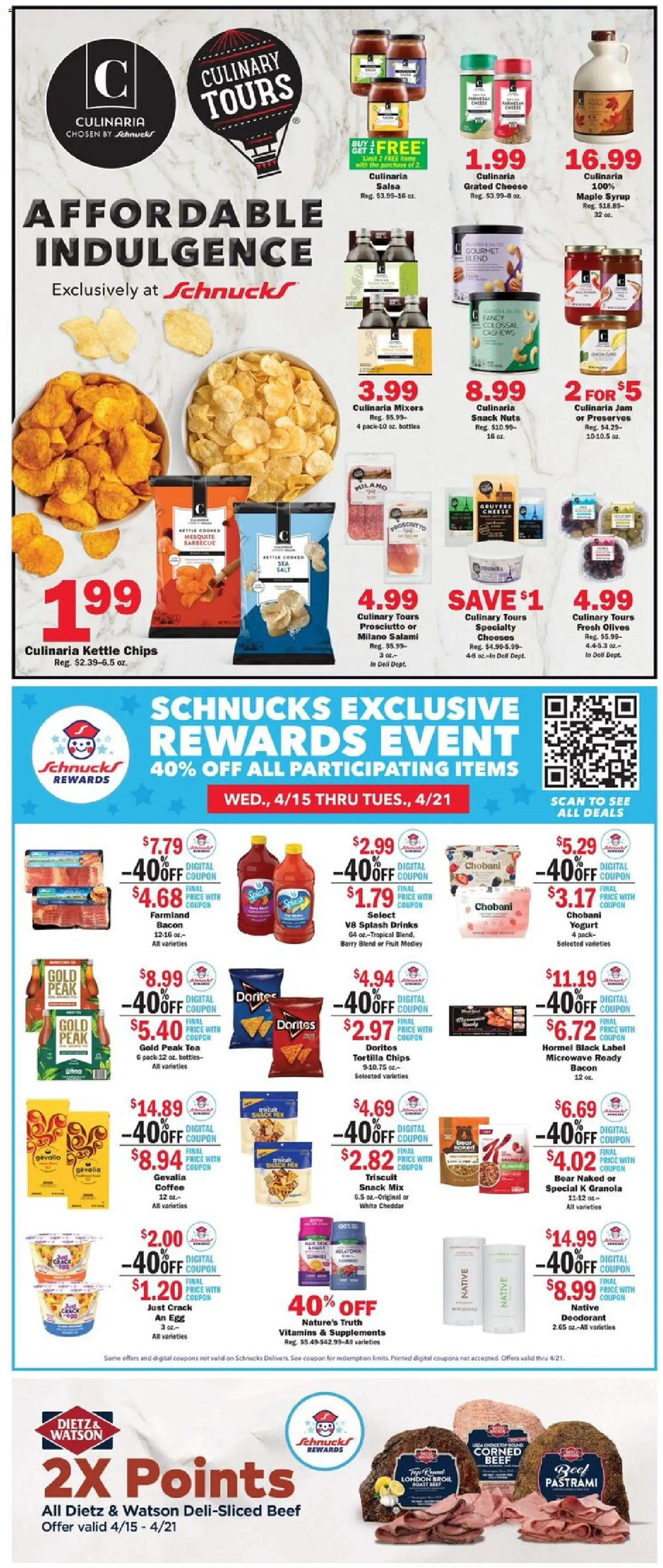 Schnucks Weekly Print Ad - MO - valid from 15.04.2026 | Page: 2 | Products: Coffee, Tea, Nuts, Salt