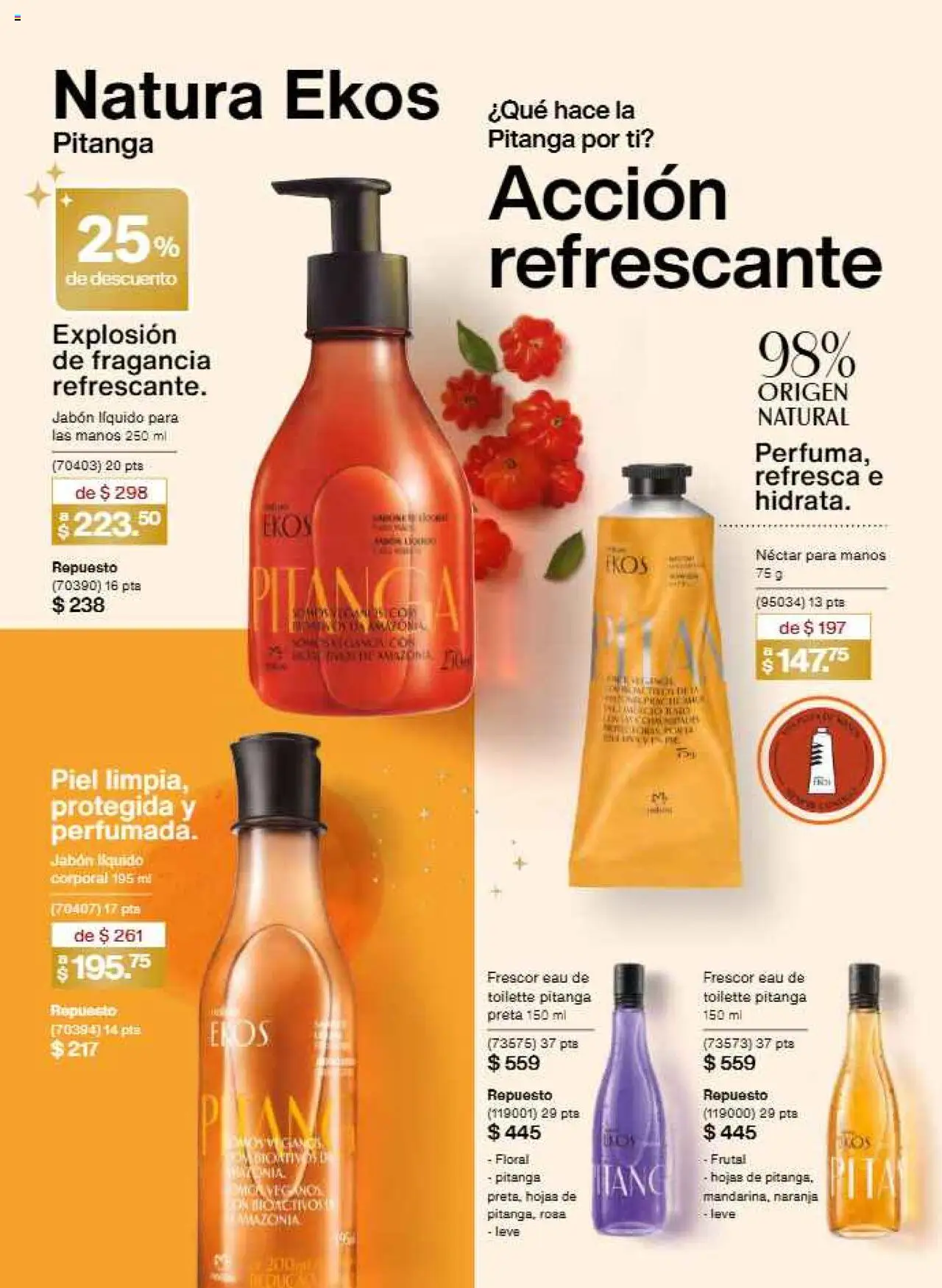 Nuevas ofertas de Natura válidas en toda la República Mexicana desde el 22.11.2025. ¡Encuentra las mejores ofertas en Natura campaña 17 2025! | Página: 122 | Productos: Jabón líquido, Fragancia, Jabón