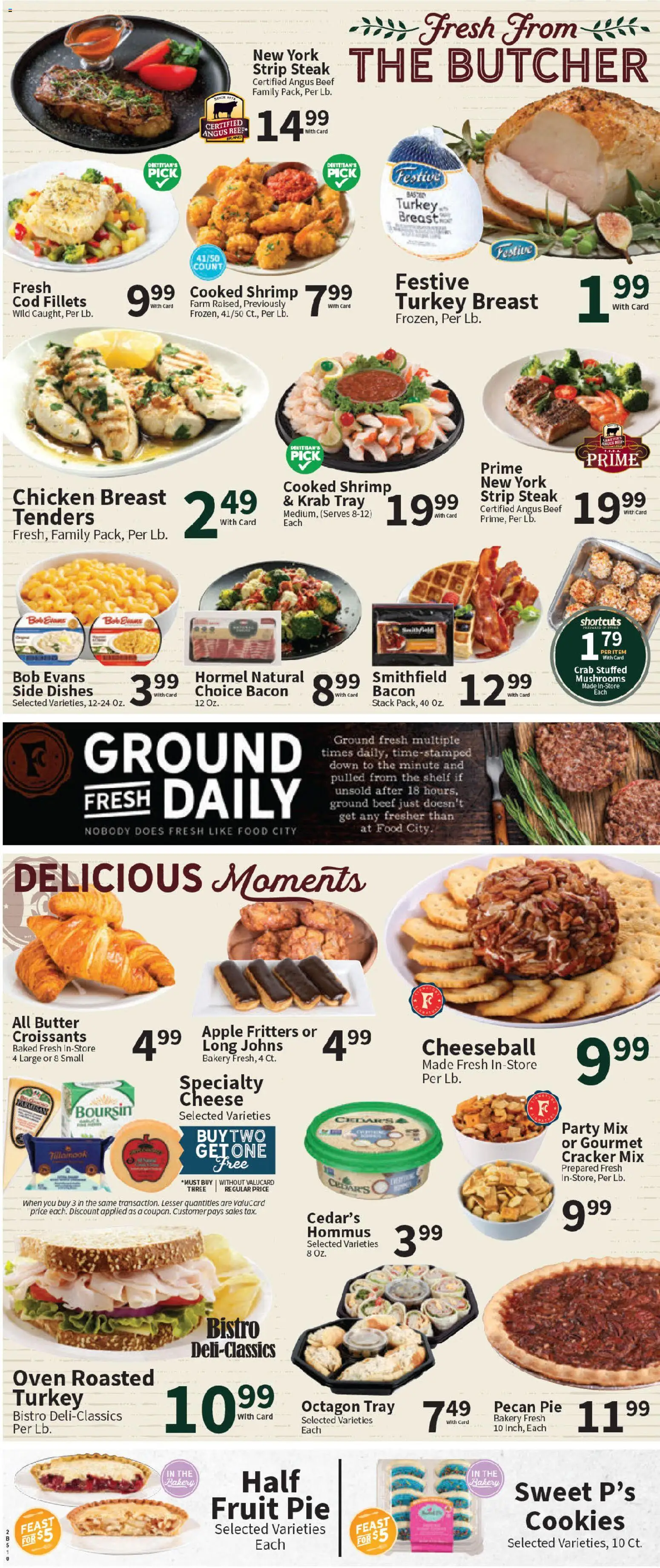 Food City Weekly Ad - valid from 10.12.2025 | Page: 4 | Products: Bakery, Mushrooms, Butter, Pecan Pie