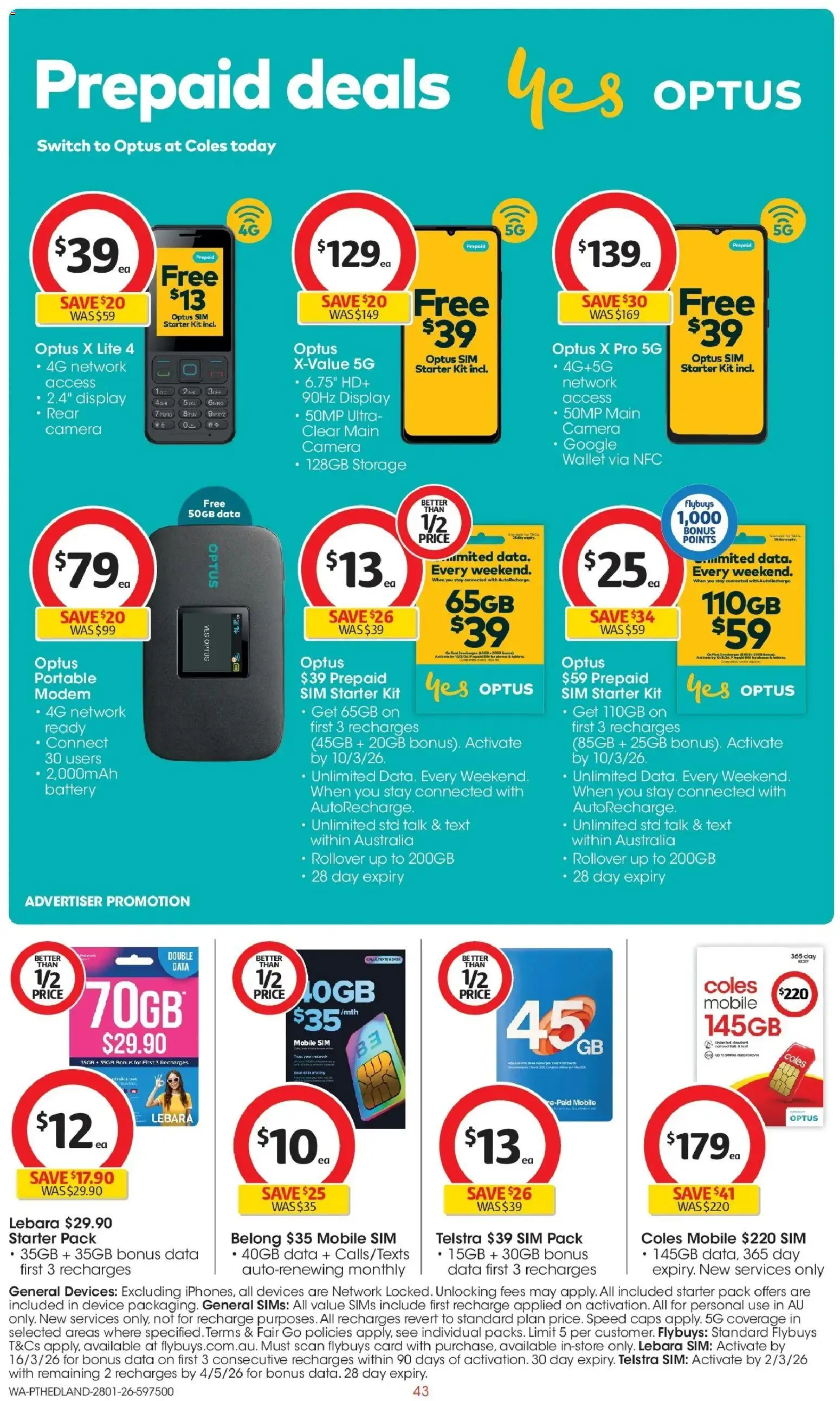 Coles catalogue - valid from 28.01.2026 | Page: 43 | Products: Wallet, Device, Camera, Portable