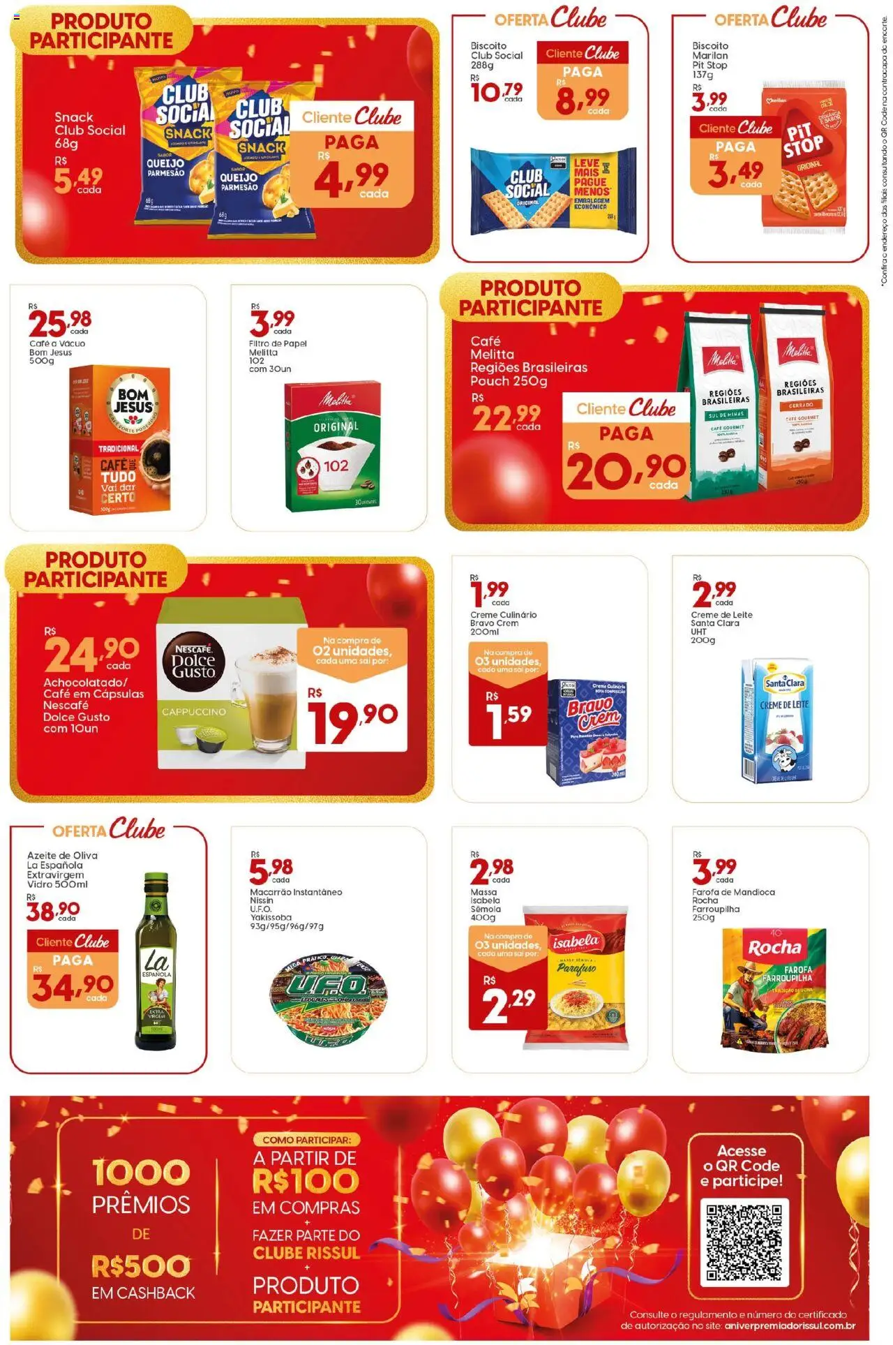 Rissul Folheto - válido de 25.07.2025 | Página: 3 | Produtos: Mandioca, Macarrão, Creme de leite, Farofa