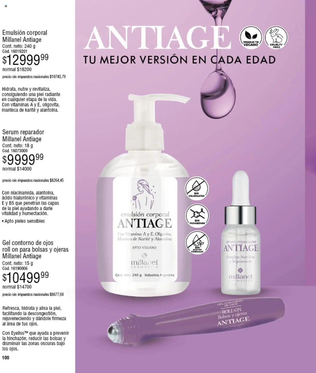 Millanel - Catálogo │ válido desde el 20.10.2025 | Página: 100 | Productos: Vitaminas, Contorno, Emulsión, Manteca