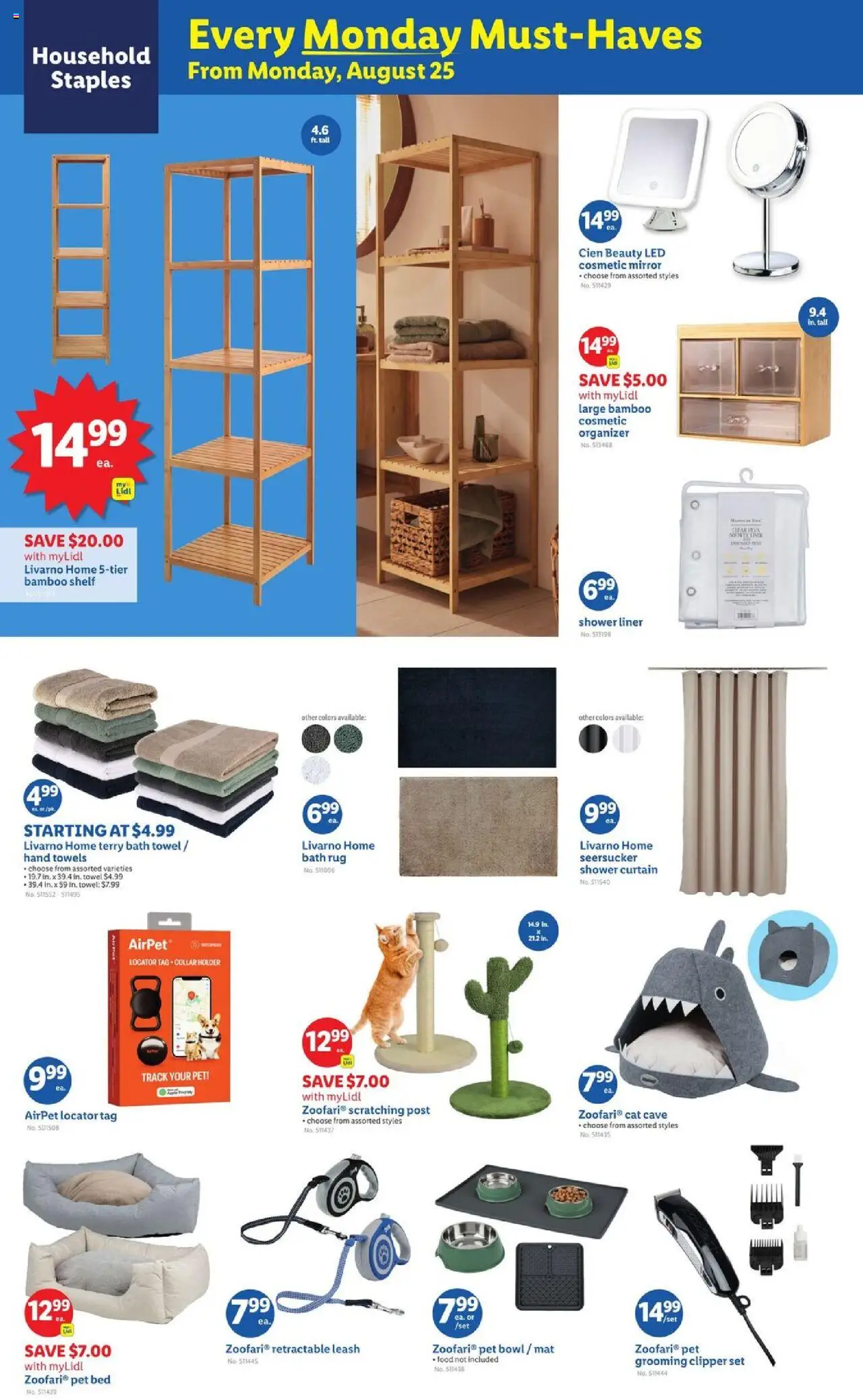 Lidl Weekly Ad - valid from 20.08.2025 | Page: 4 | Products: Bed, Shelf, Bath, Mirror
