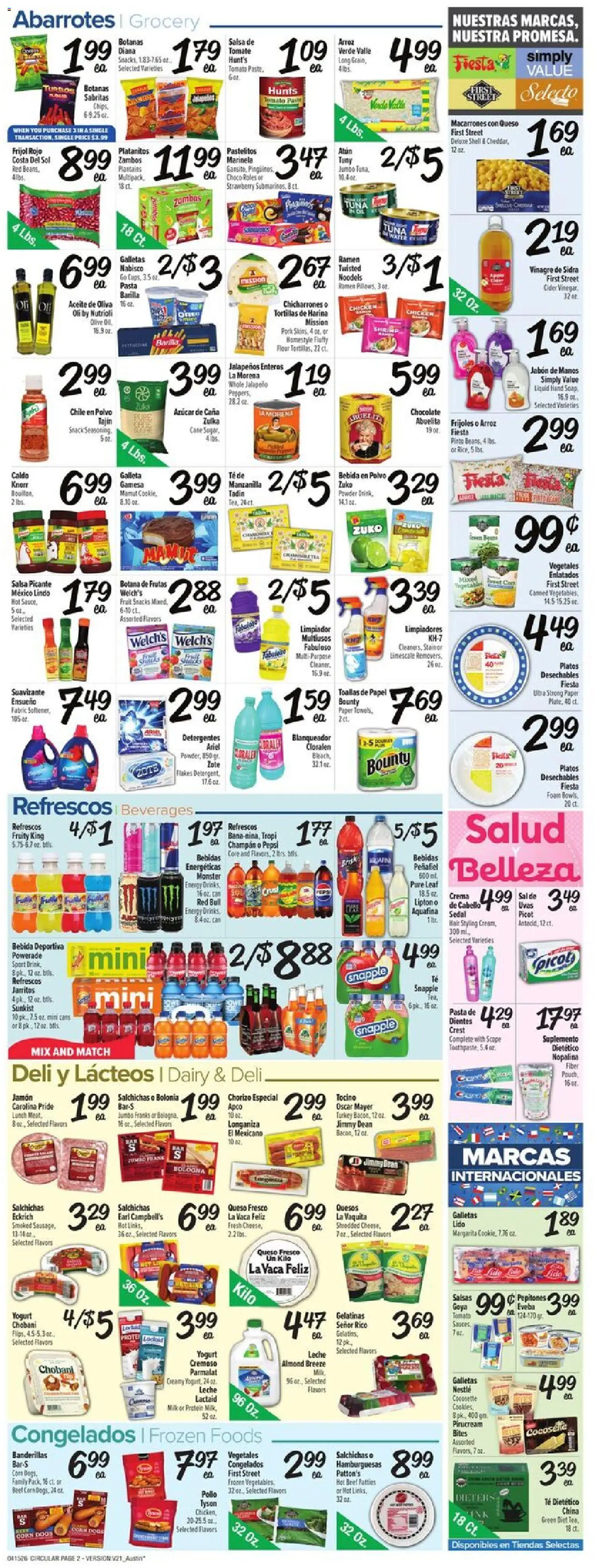 Fiesta Mart Weekly Ad - valid from 15.04.2026 | Page: 2 | Products: Chocolate, Pasta, Flakes, Water
