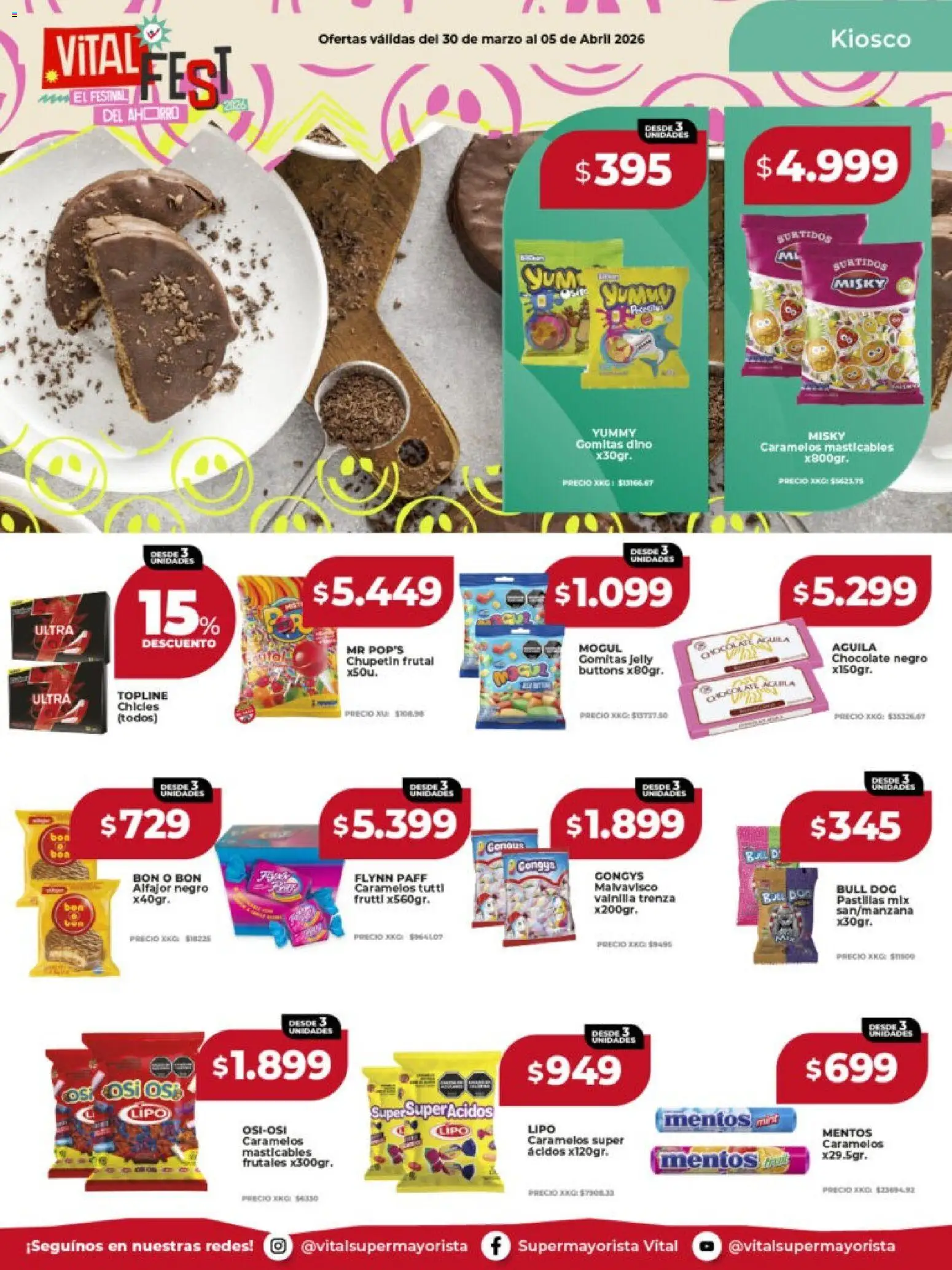 Vital -Ofertas - Laferrere  │ válido desde el 30.03.2026 | Página: 20 | Productos: Gomitas, Chicles, Chocolate, Alfajor