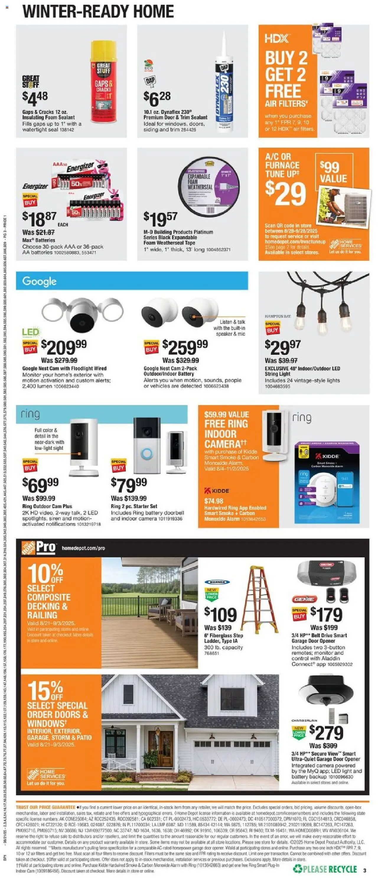 Home Depot Local Ad - valid from 21.08.2025 | Page: 3 | Products: Trim, Ring, Starter, Alarm