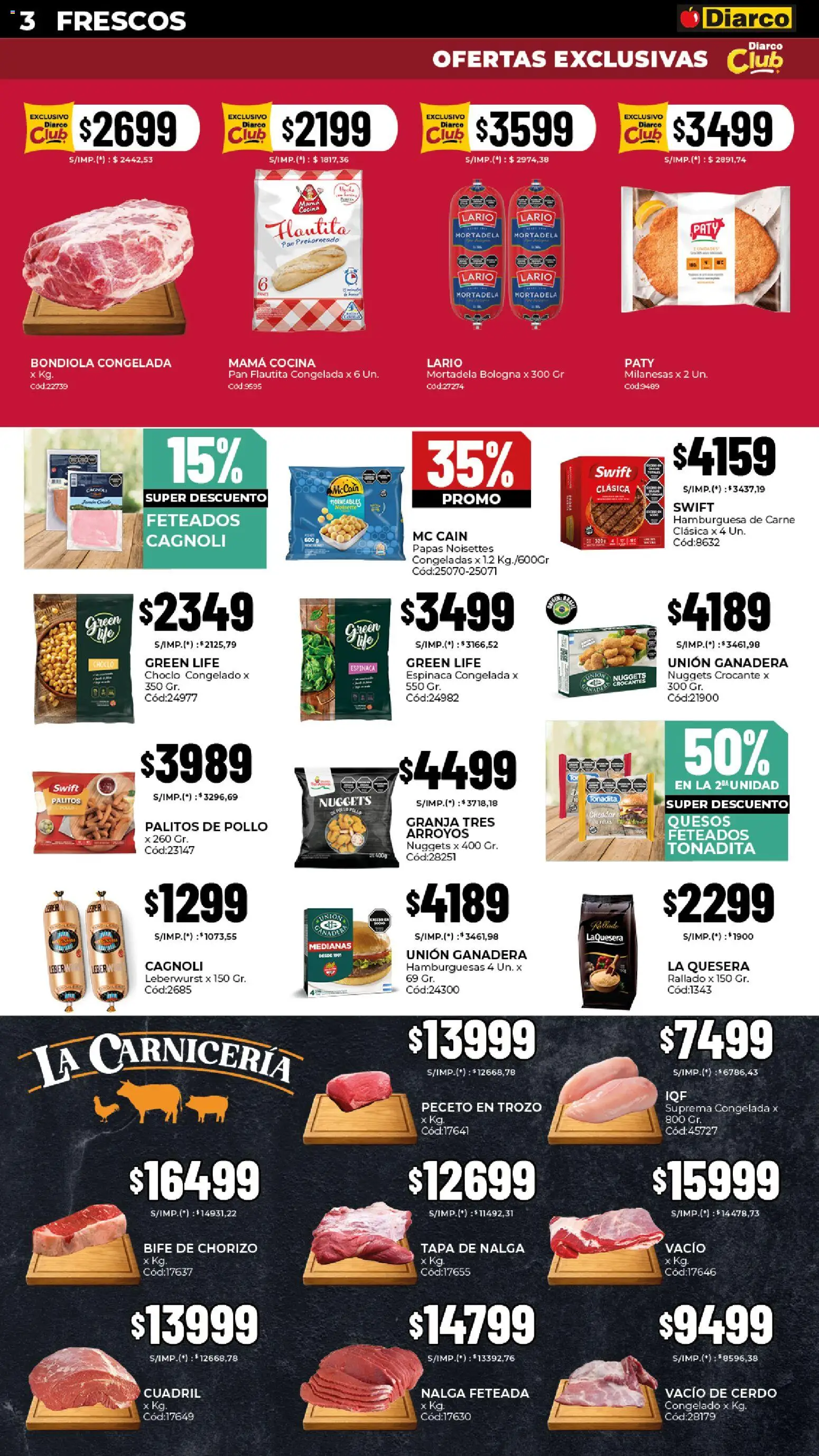 Diarco - Ofertas Pueblo Interior │ válido desde el 27.10.2025 | Página: 3 | Productos: Pollo, Chorizo, Cerdo, Espinaca
