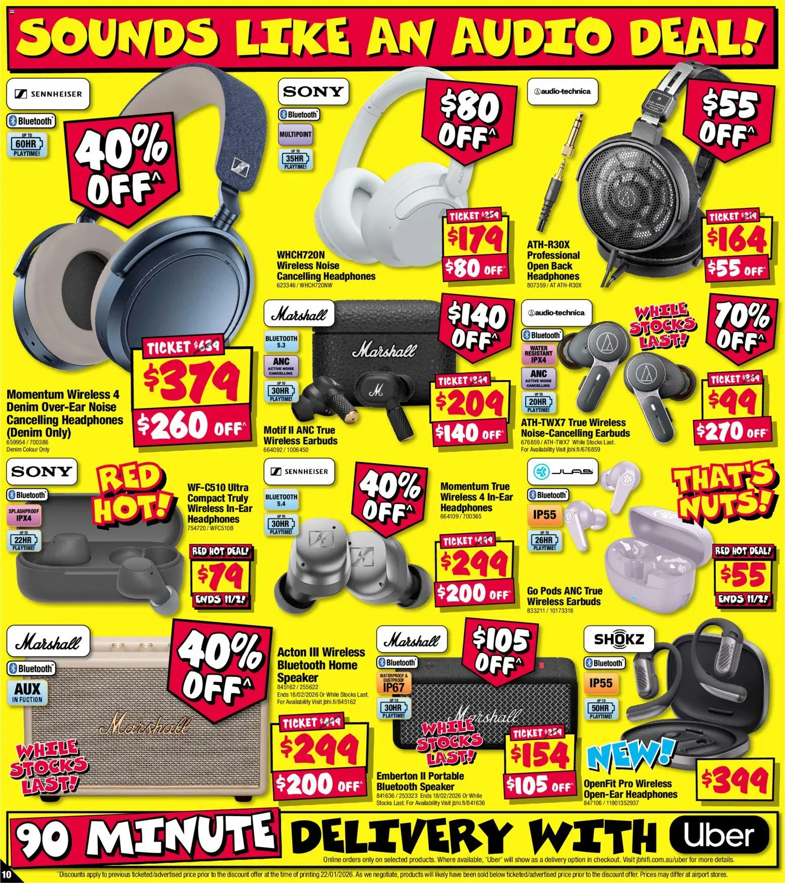 JB Hi-Fi catalogue - valid from 29.01.2026 | Page: 10 | Products: Water, Bluetooth speaker, Audio, Headphones