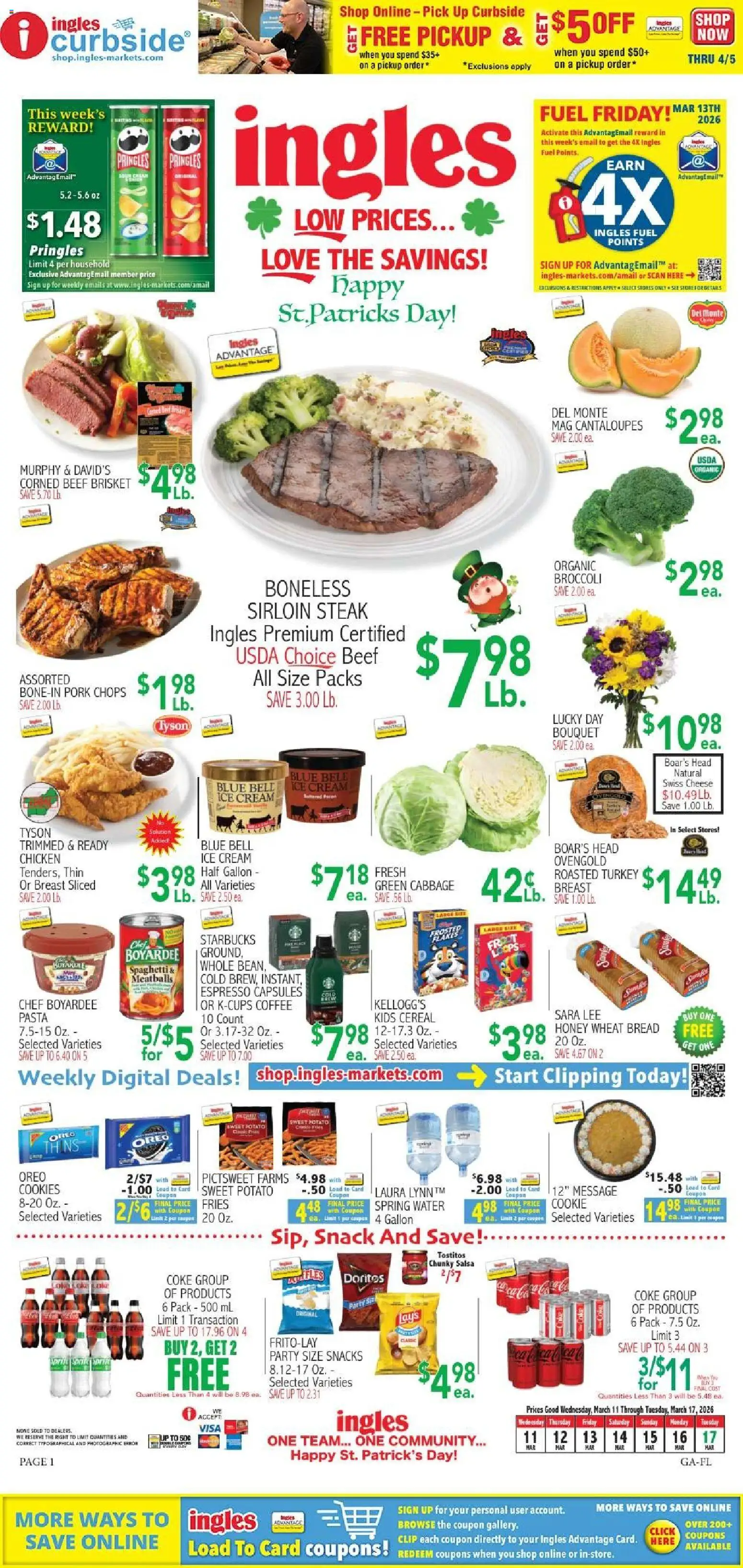 Ingles Weekly Ad - valid from 18.03.2026 | Page: 9 | Products: Pork, Beef, Pasta, Cabbage