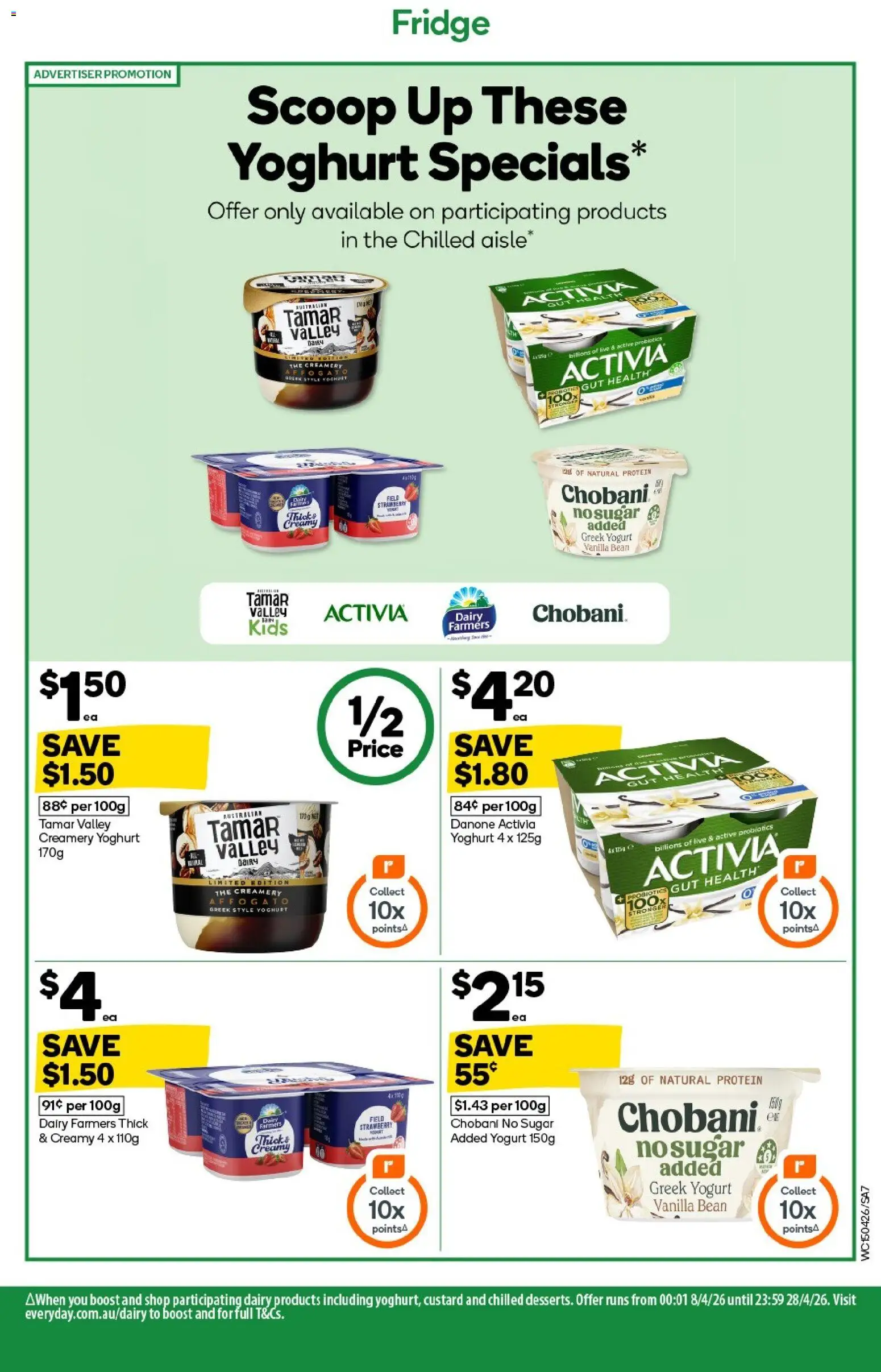 Woolworths catalogue - valid from 15.04.2026 | Page: 7 | Products: Dairy, Yoghurt, Sugar, Fridge