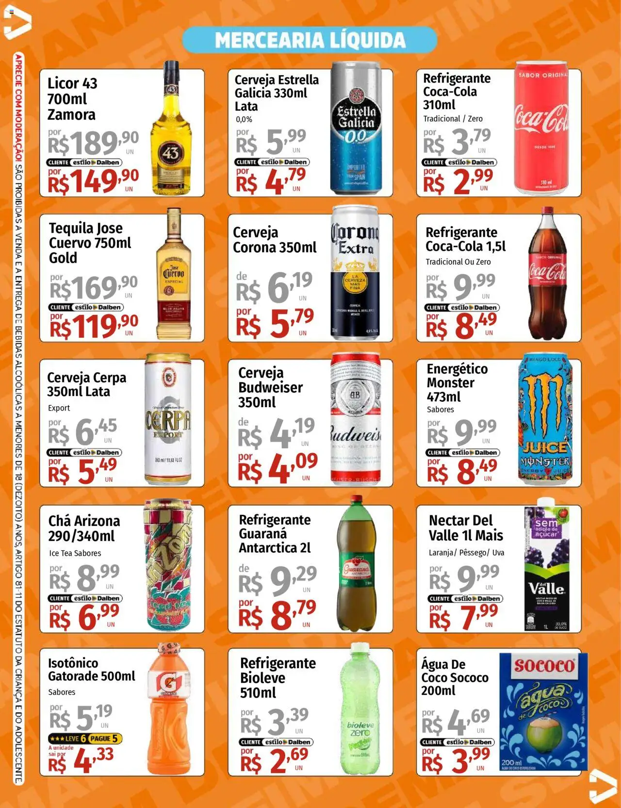 Supermercado Dalben Folheto - válido de 15.08.2025 | Página: 3 | Produtos: Guaraná, Ice tea, Tequila, Chá