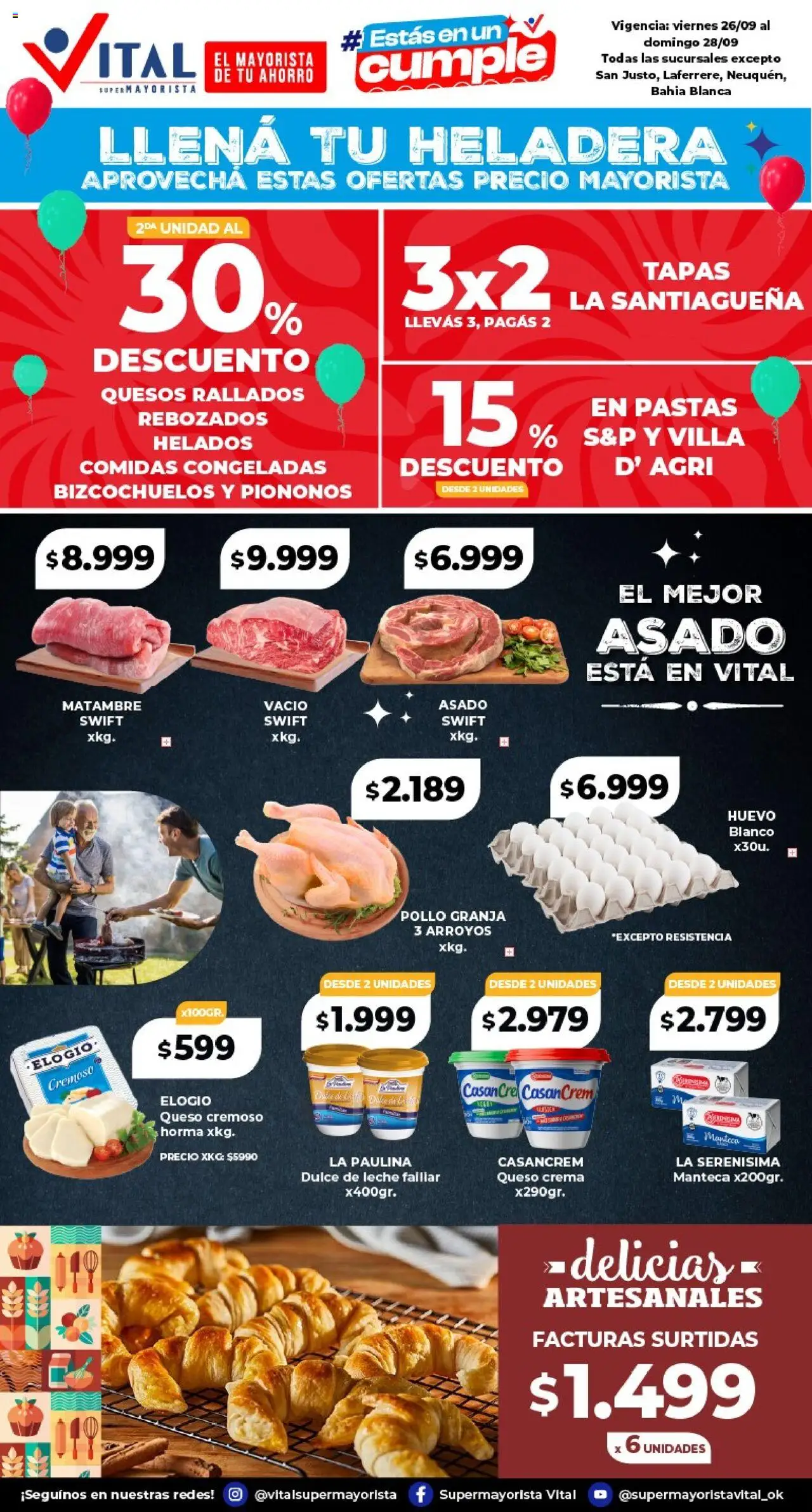 Vital - Ofertas Abasto │ válido desde el 26.09.2025 | Página: 2 | Productos: Pollo, Huevo, Leche, Crema