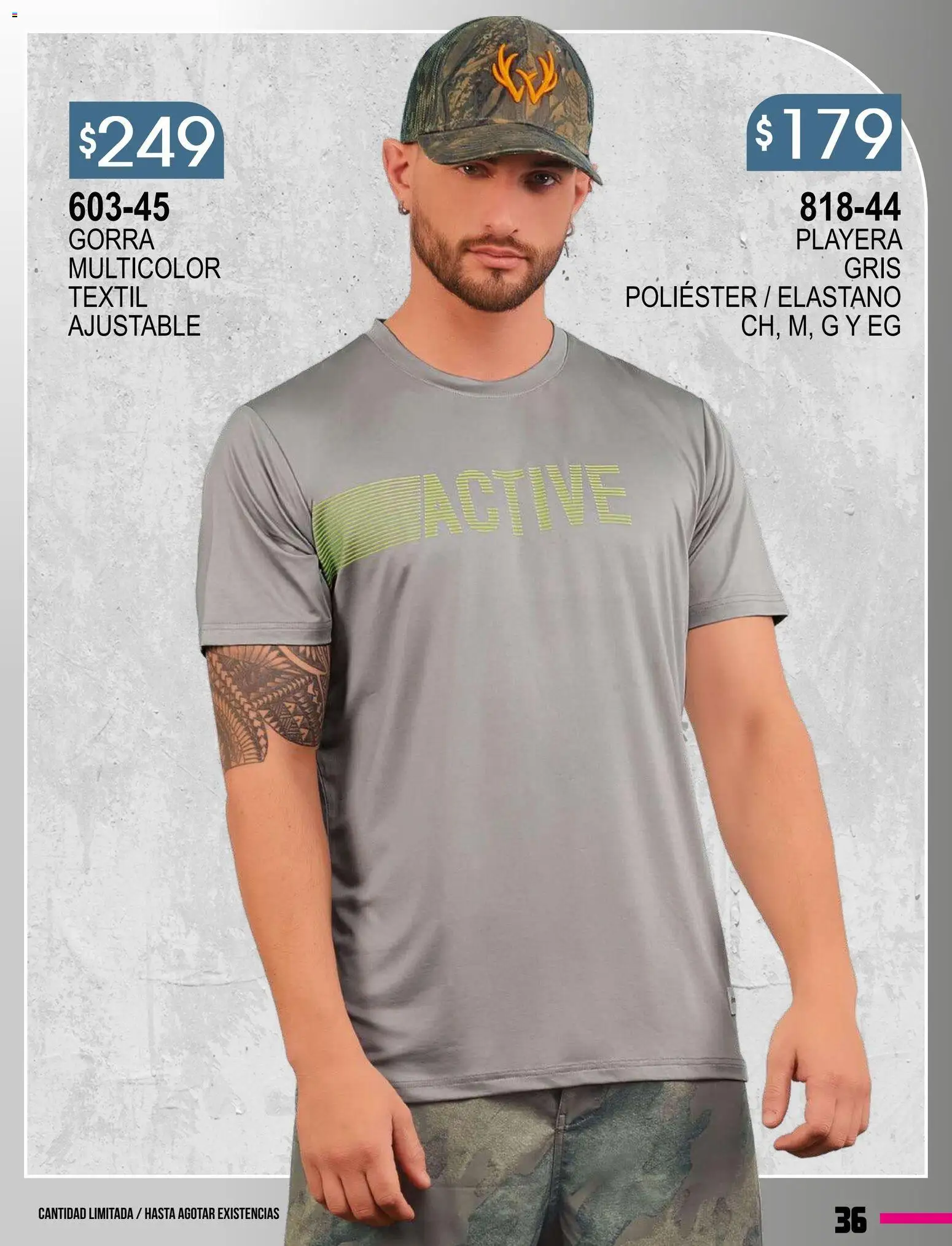 Nuevas ofertas de Cklass válidas en toda la República Mexicana desde el 08.01.2026. ¡Encuentra las mejores ofertas en Cklass catálogo Especial Supersport Caballero! | Página: 37 | Productos: Gorra, Playera