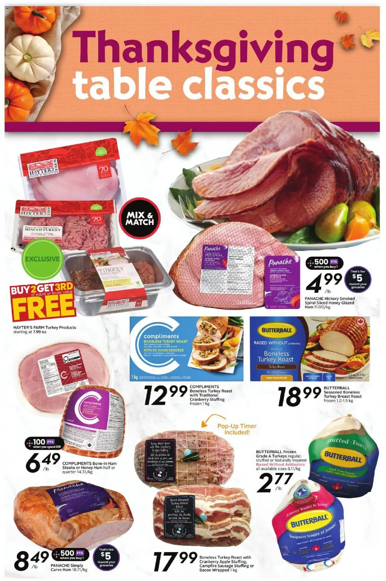 Safeway flyer valid from 02.10.2025 | Page: 18 | Products: Turkey, Table, Ham