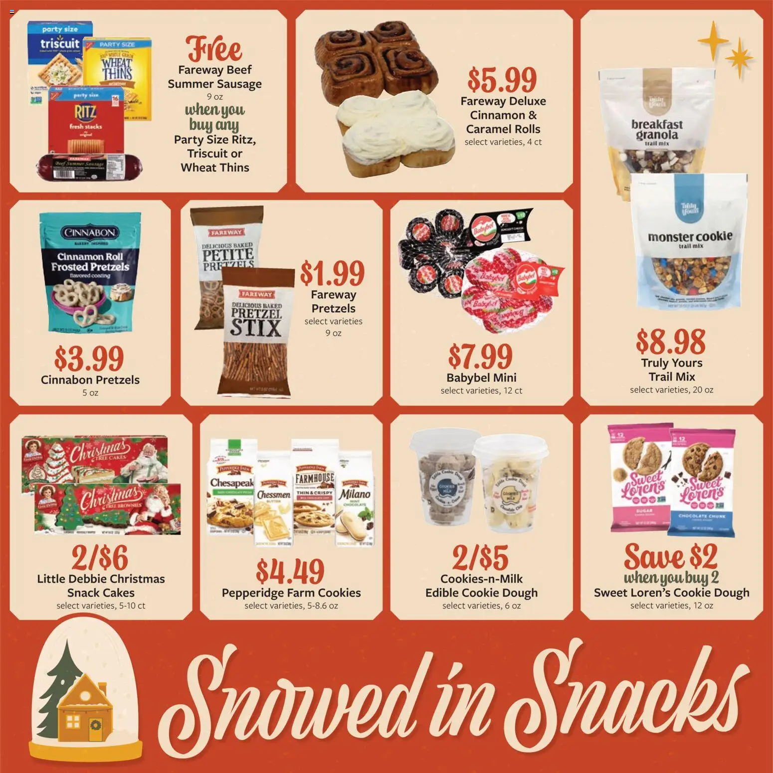 Fareway Monthly Ad - valid from 01.12.2025 | Page: 4 | Products: Chocolate, Cookies, Sausage, Cinnamon Roll