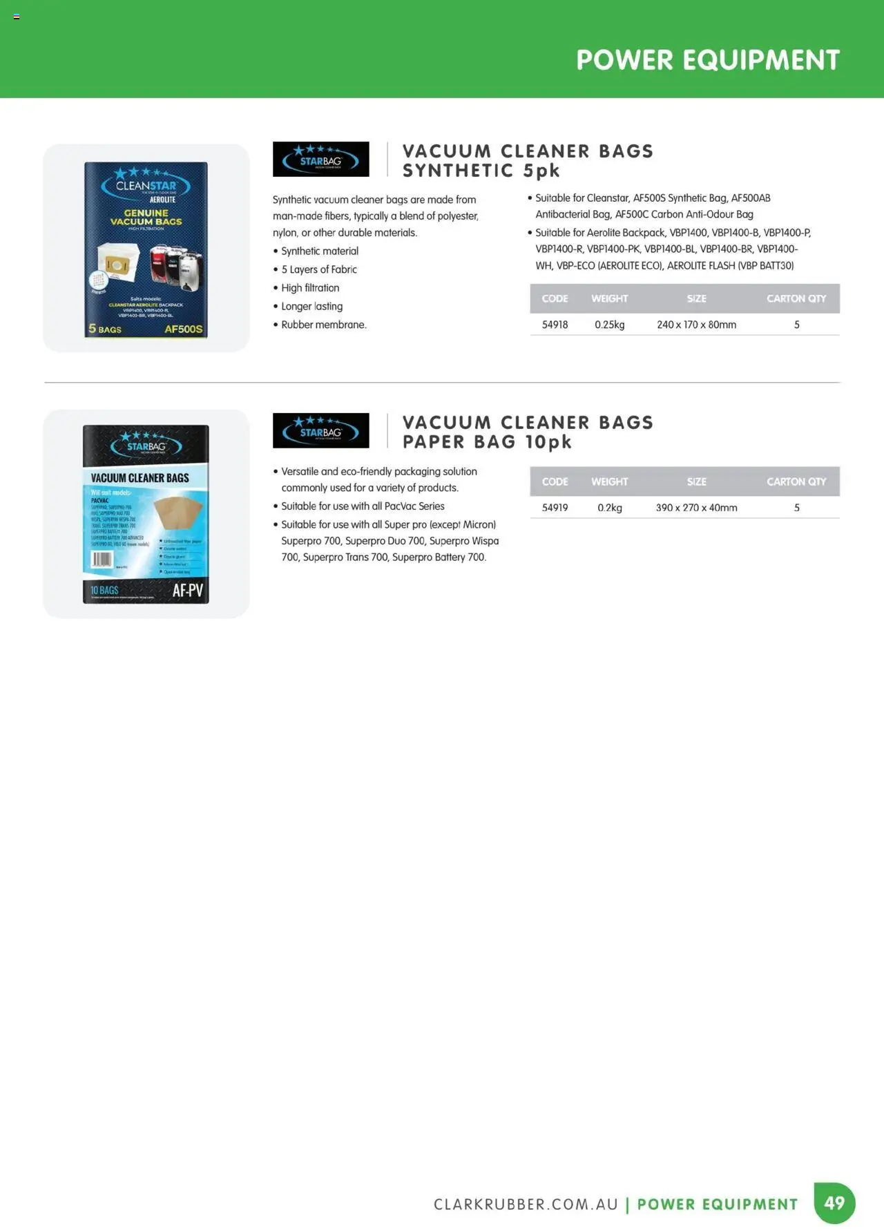 Clark Rubber catalogue - valid from 05.05.2025 | Page: 49 | Products: Battery, Cleaner, Bag, Vacuum cleaner