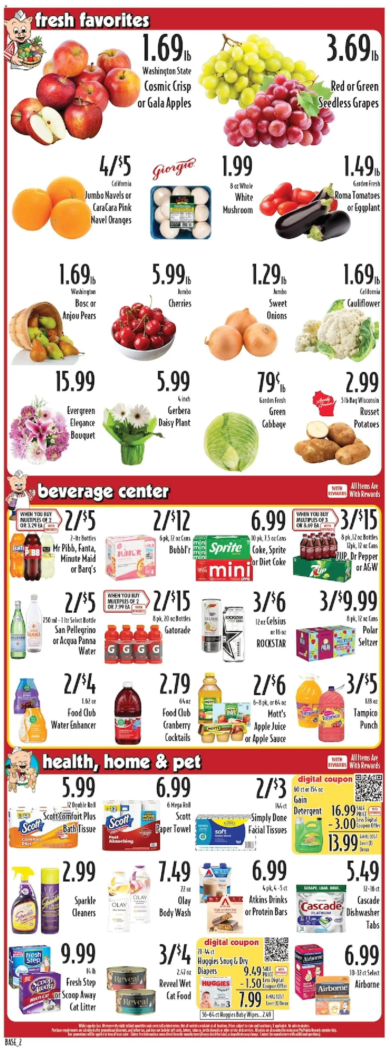 Piggly Wiggly Weekly Ad - valid from 14.01.2026 | Page: 4 | Products: Juice, Apples, Tomatoes, Cauliflower