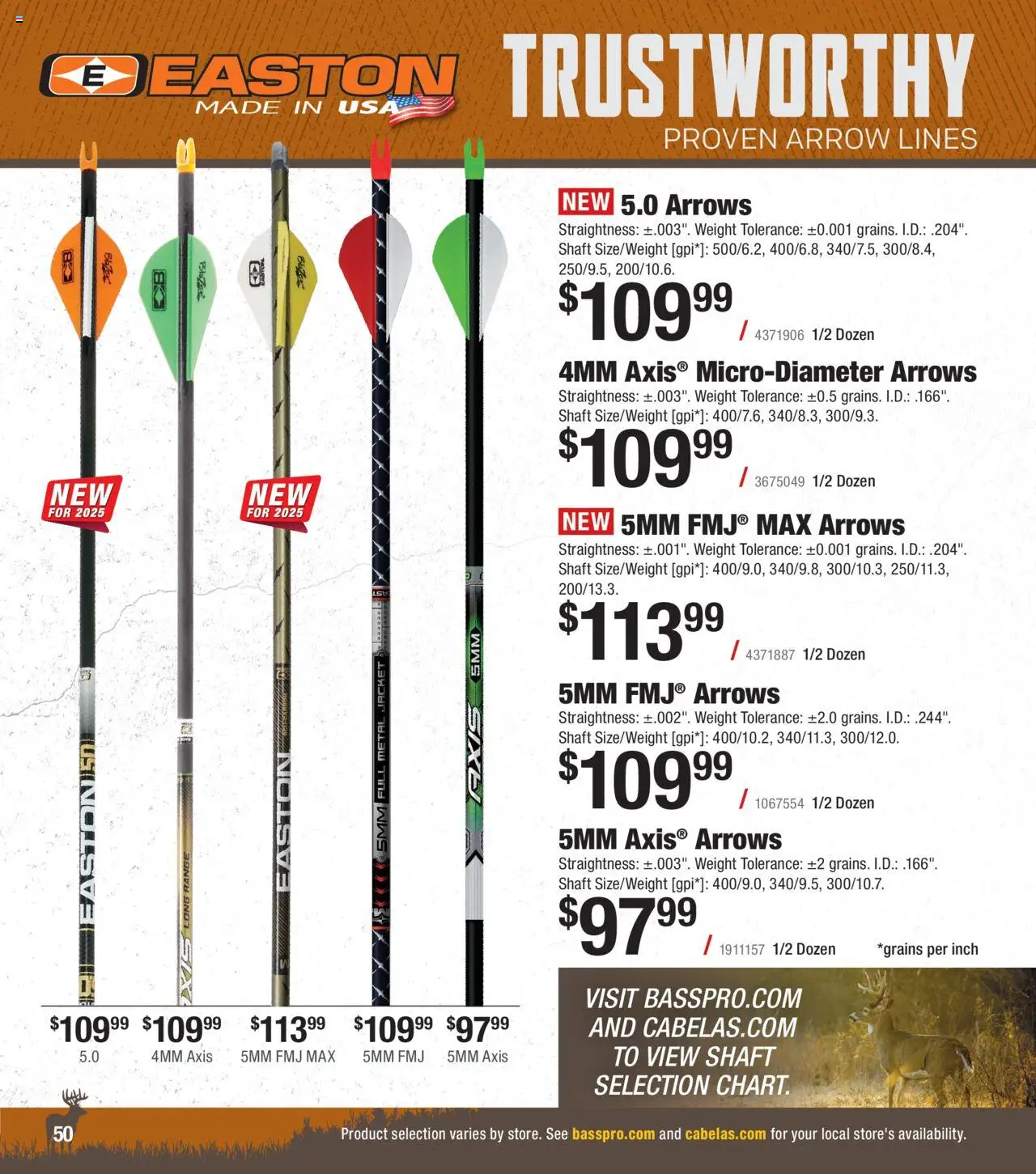 Cabela's Archery 25 - valid from 15.07.2025 | Page: 50 | Products: Arrow, Weight