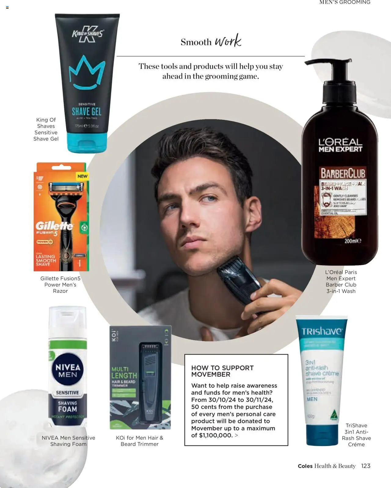 Coles catalogue - valid from 07.10.2024 | Page: 123 | Products: Shaving foam, Tea, Razor, Tools