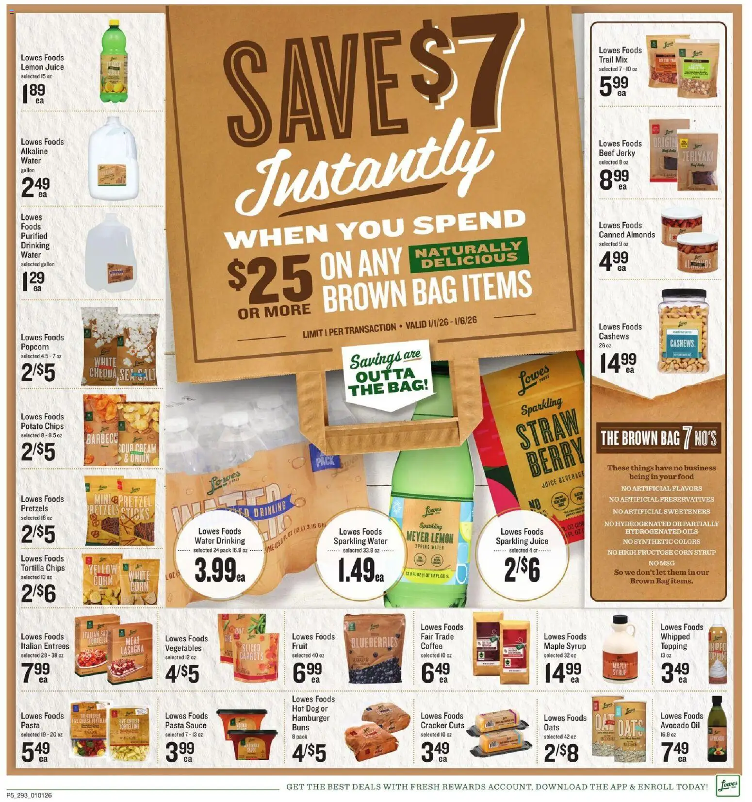 Lowes Foods Weekly Ad - SC - valid from 01.01.2026 | Page: 6 | Products: Oil, Pasta, Avocado, Bag